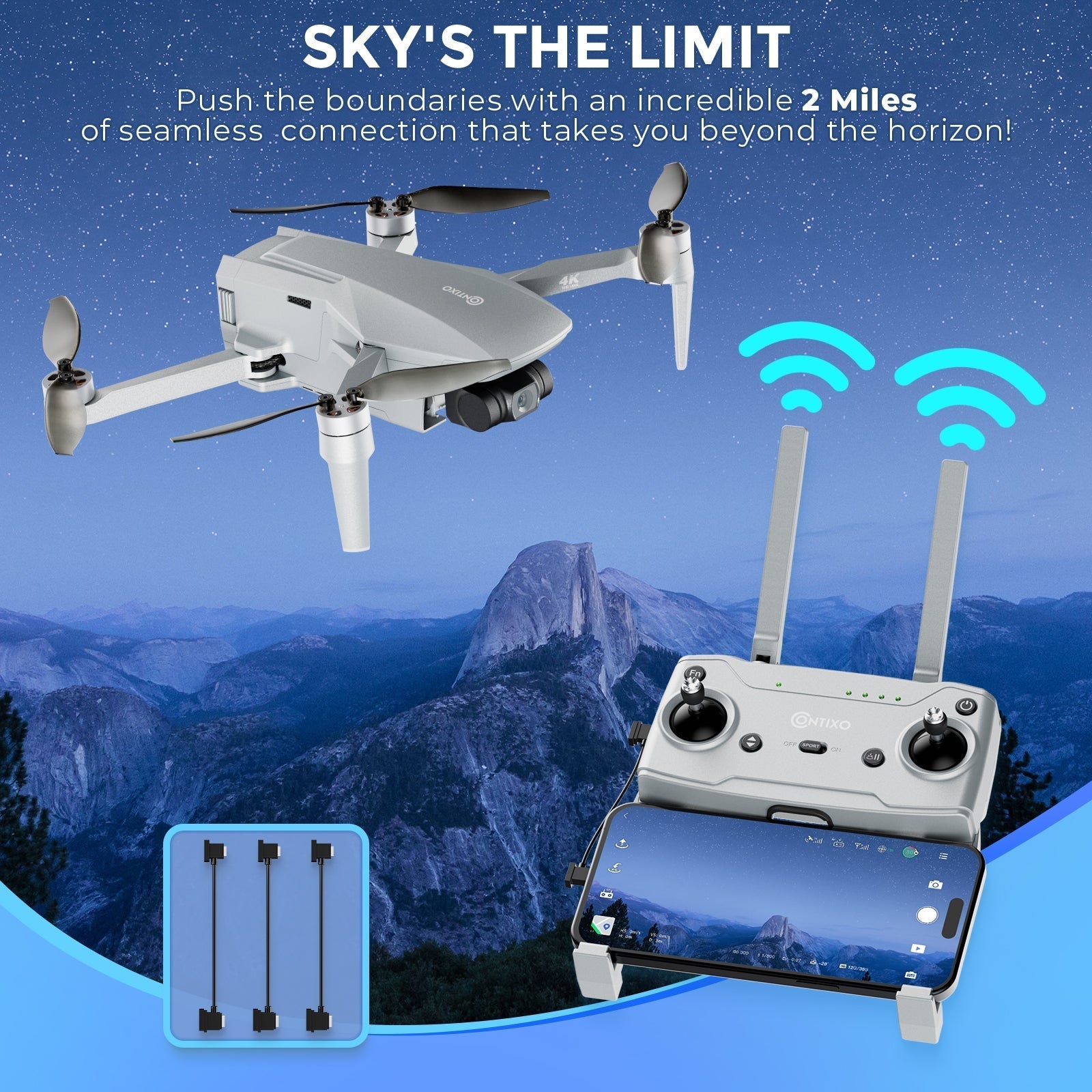 Contixo F36 FPV Drone - Foldable, 4K HD Camera, 64GB Card & Case-thumbmail-3