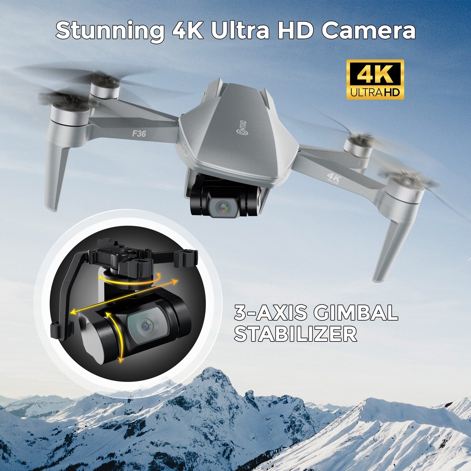 Contixo F36 FPV Drone - Foldable, 4K HD Camera, 64GB Card & Case-thumbmail-4