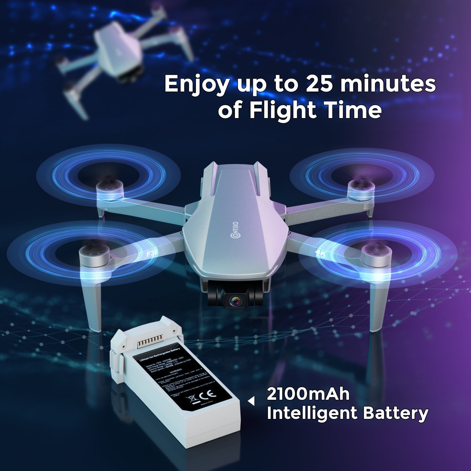 Contixo F36 FPV Drone - Foldable, 4K HD Camera, 64GB Card & Case-thumbmail-7