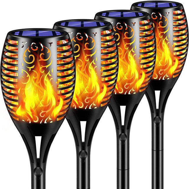 XODO FL1 Solar Torch Lights 4 Pack - Outdoor Waterproof Flickering Flames-thumbmail-1