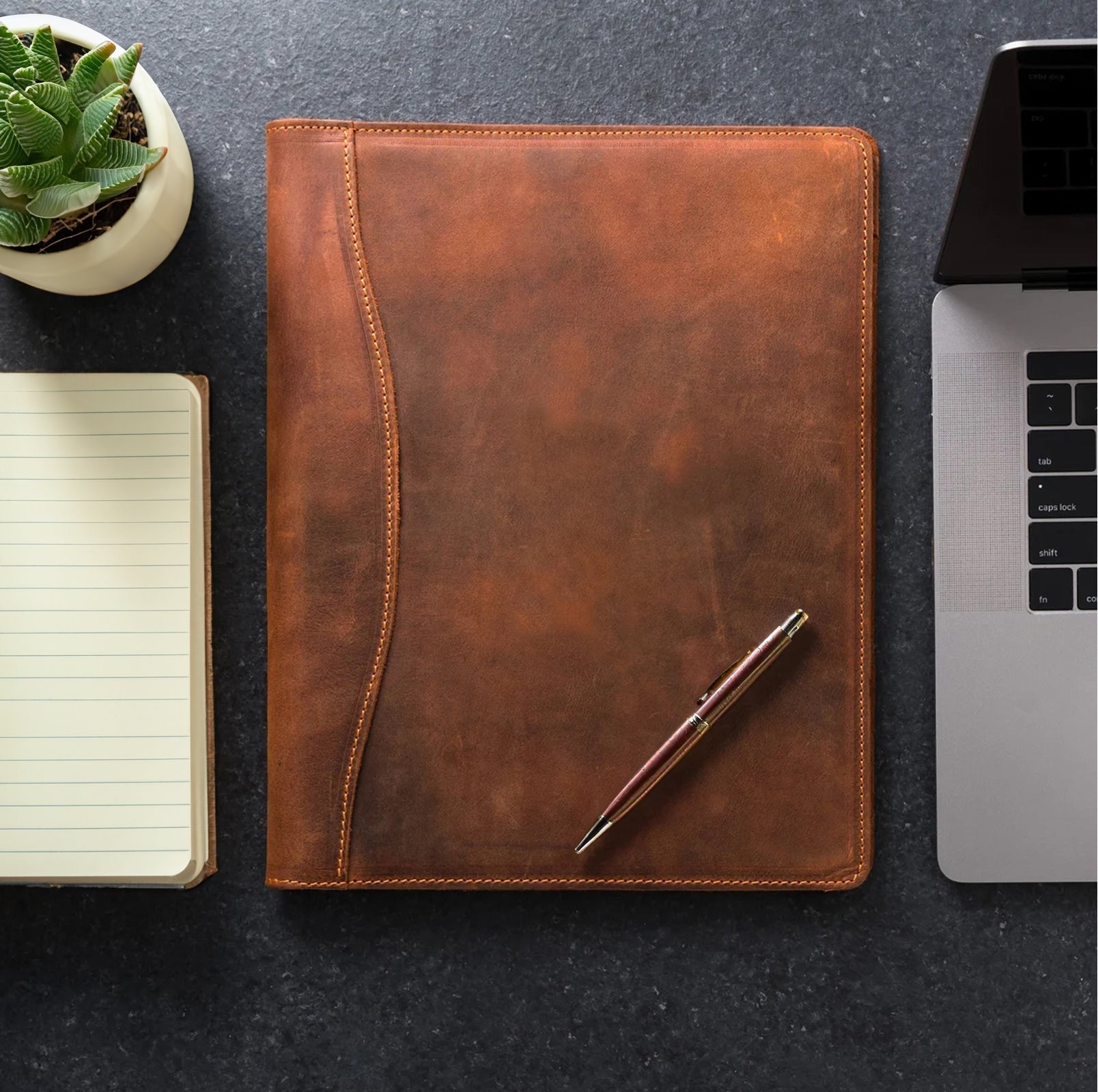 Falit Leather Folio | Handmade Leather Padfolio-thumbmail-1