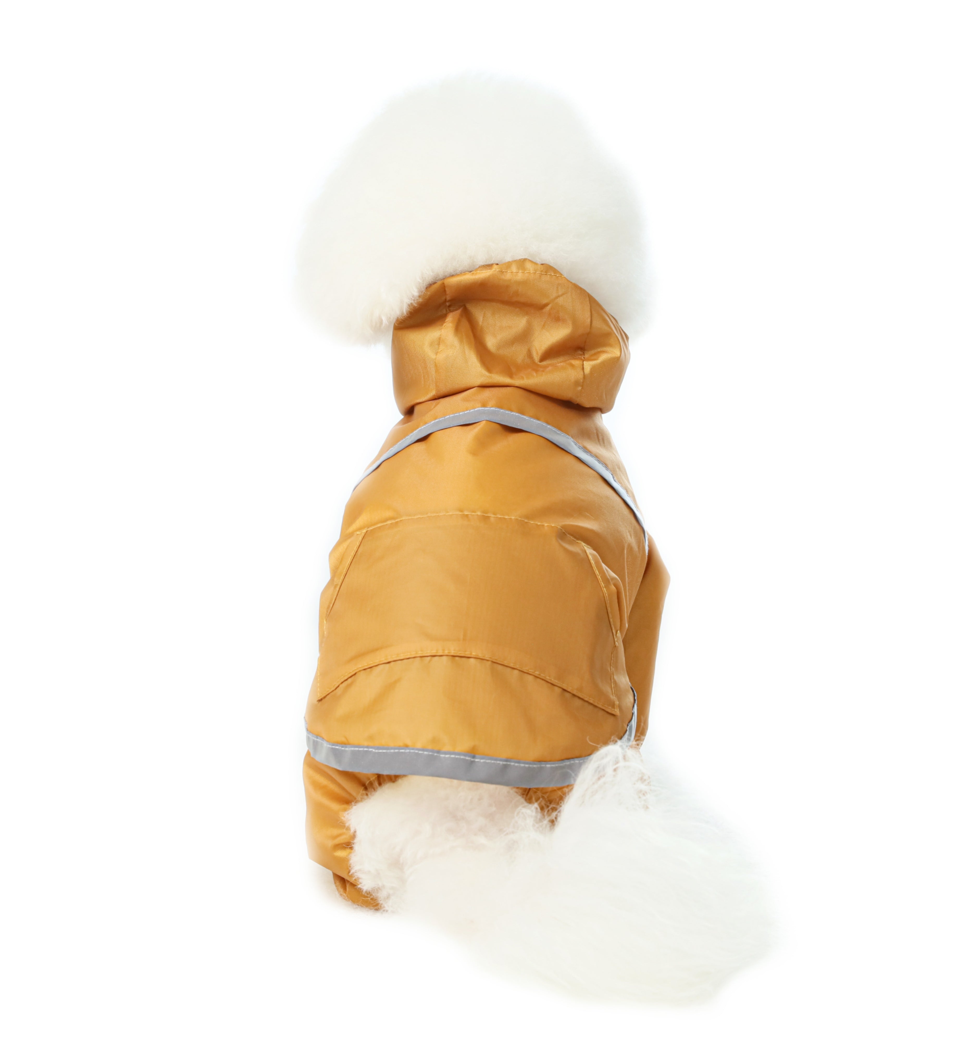 Ultralight Full Covered Hooded Waterproof Dog Jacket - Yellow-thumbmail-3