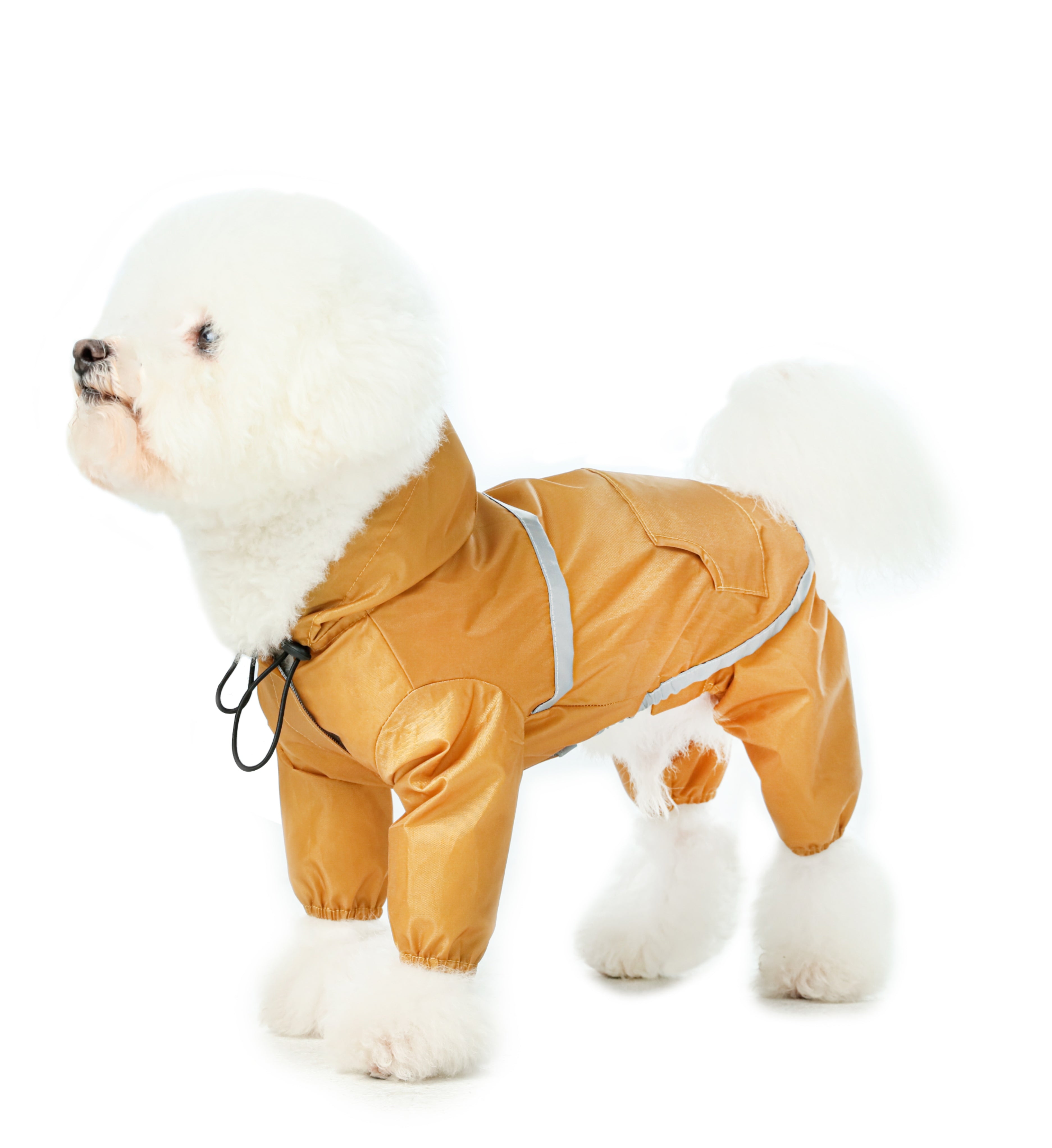Ultralight Full Covered Hooded Waterproof Dog Jacket - Yellow-thumbmail-2