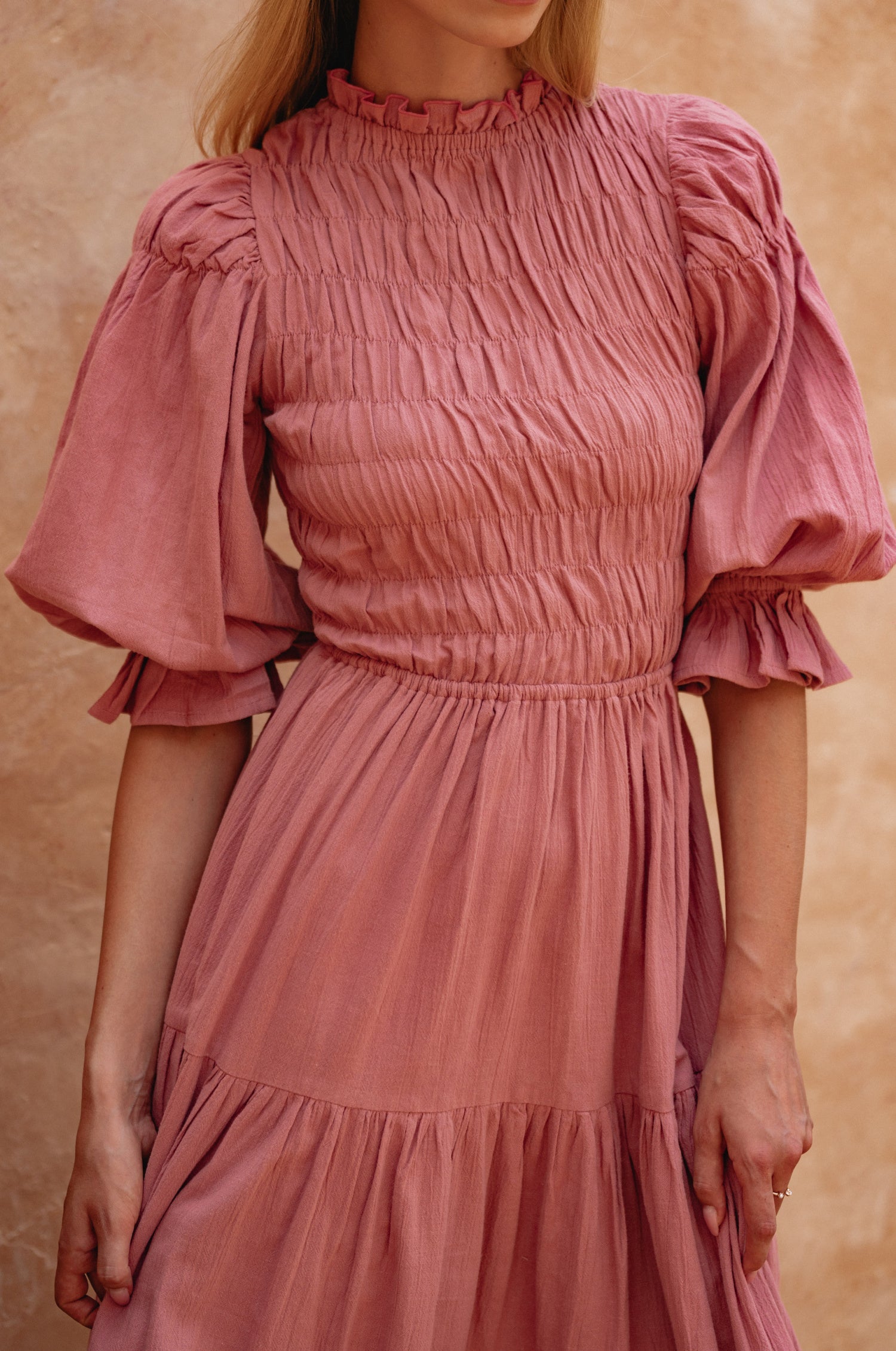 Florence Smocked Linen Midi Dress-thumbmail-10