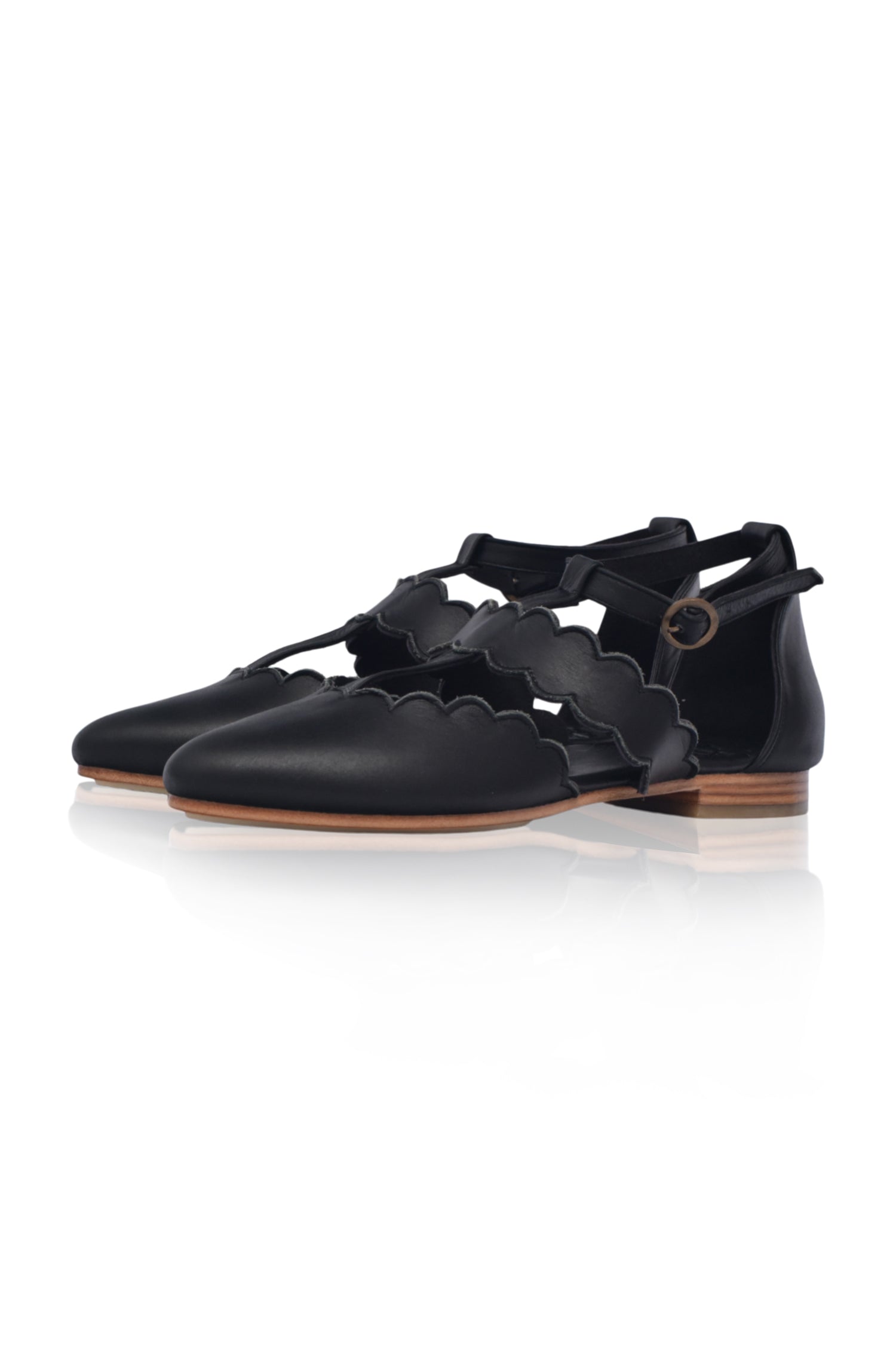 Gardenia Pointy Toe Leather Flats-thumbmail-2