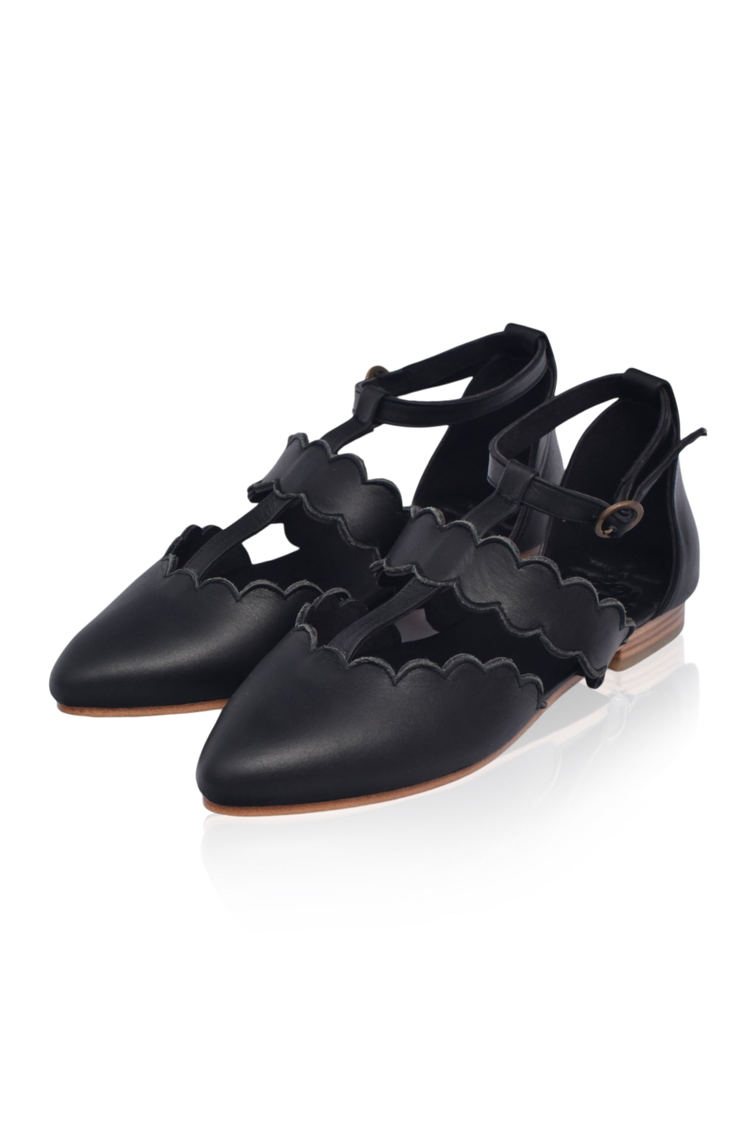 Gardenia Pointy Toe Leather Flats-thumbmail-4