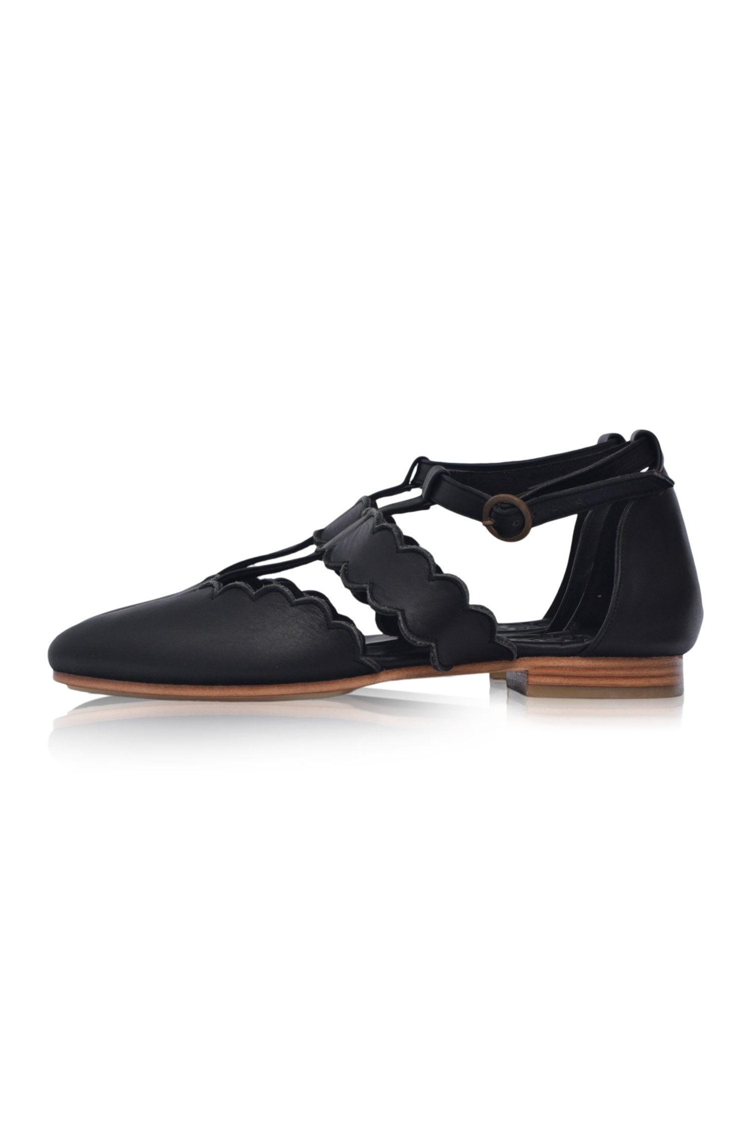 Gardenia Pointy Toe Leather Flats-thumbmail-5