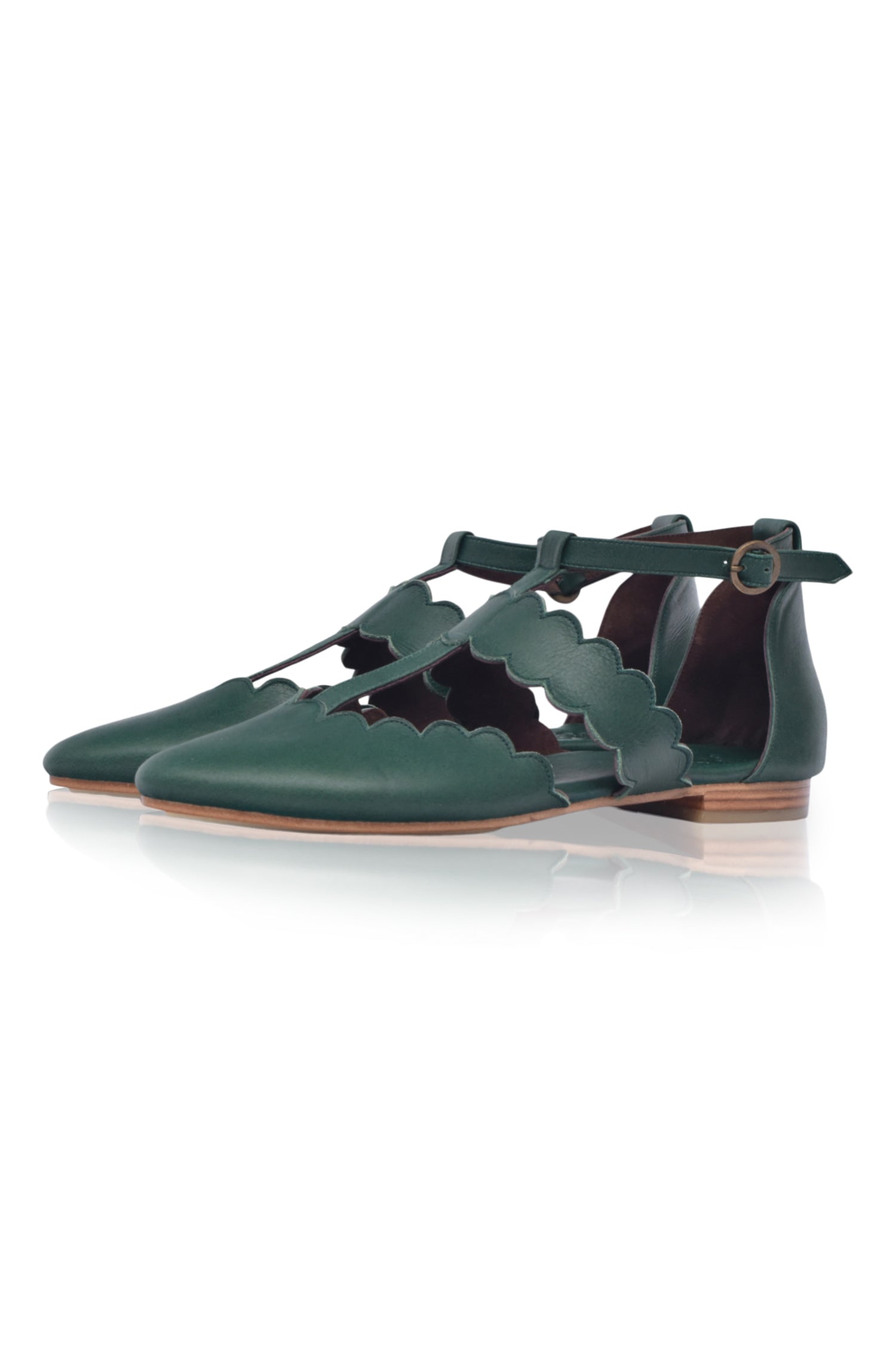 Gardenia Pointy Toe Leather Flats-thumbmail-2