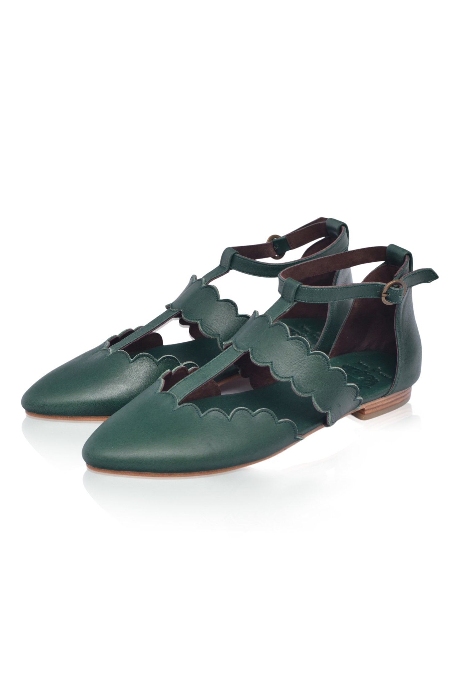 Gardenia Pointy Toe Leather Flats-thumbmail-1