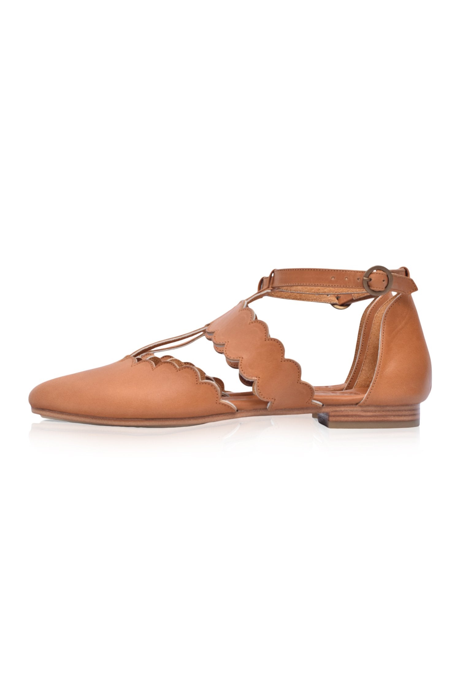 Gardenia Pointy Toe Leather Flats-thumbmail-6