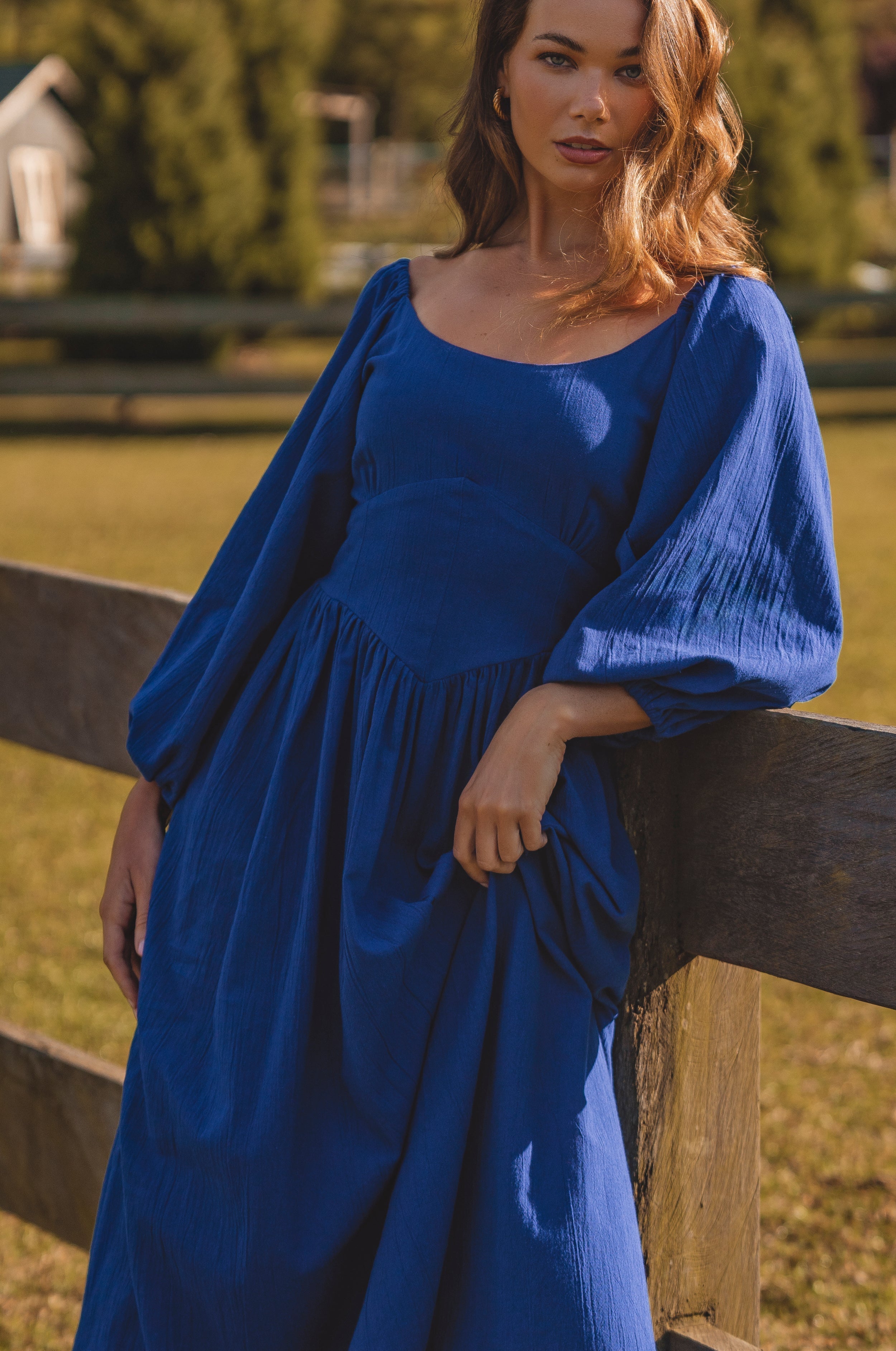 Genevieve Puff Sleeve Midi Dress-thumbmail-8
