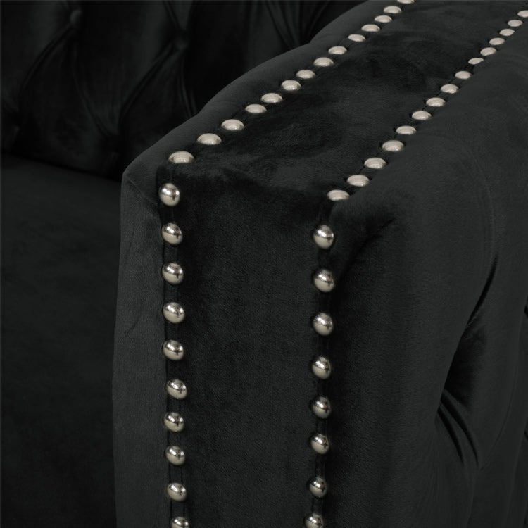 Tufted Velvet Sectional Storage Sofa With Chaise Lounge-thumbmail-8