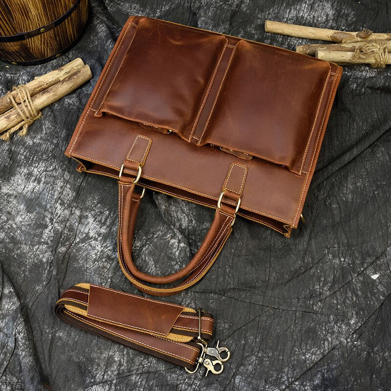 The Dagmar Leather Briefcase | Vintage Leather Messenger Bag-thumbmail-6