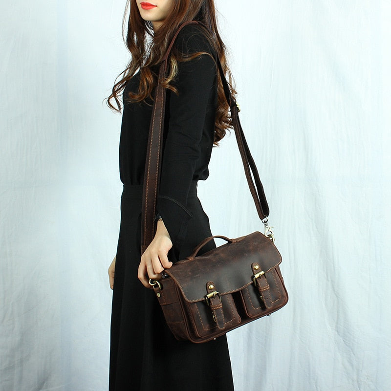 The Faust Leather Camera Bag | Crossbody Vintage Camera Messenger Bag-thumbmail-4