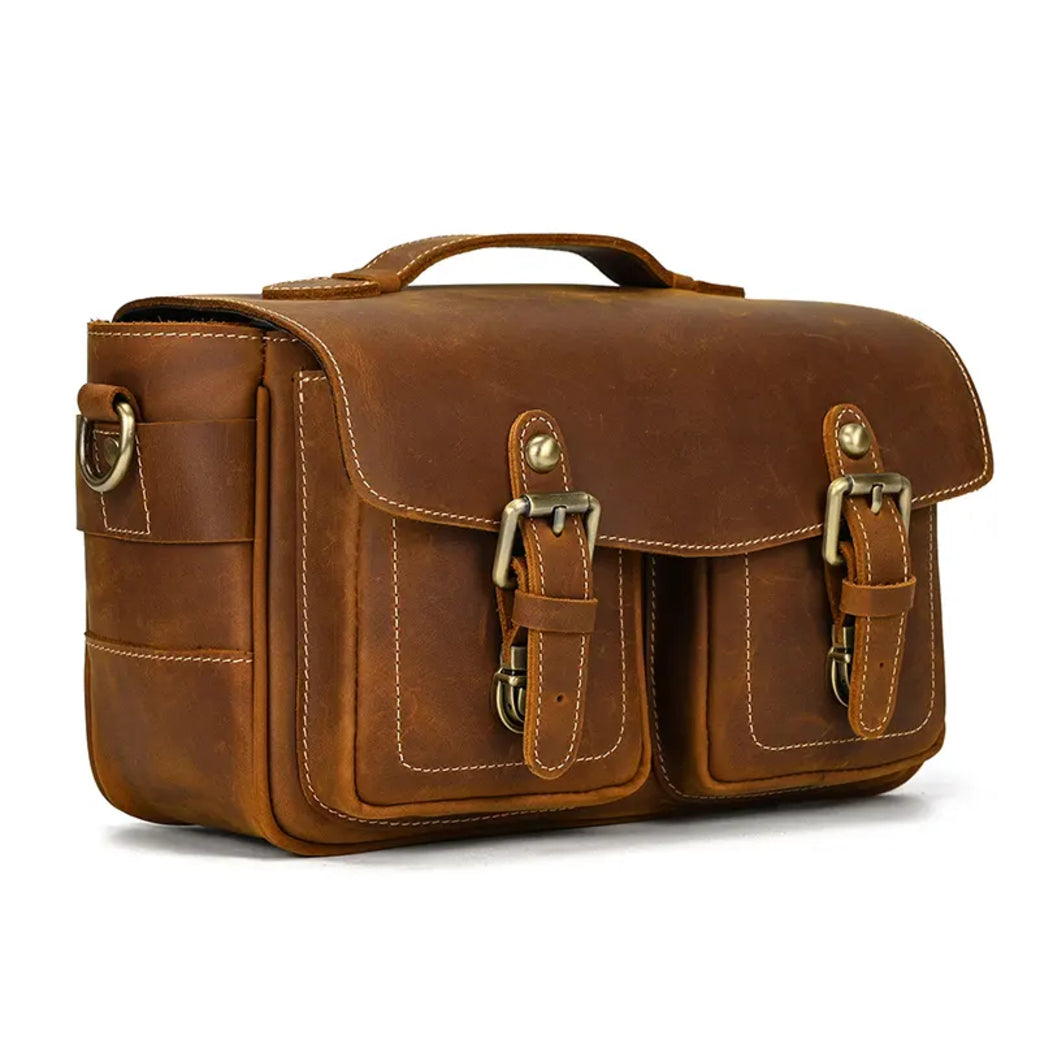 The Faust Leather Camera Bag | Crossbody Vintage Camera Messenger Bag-thumbmail-3