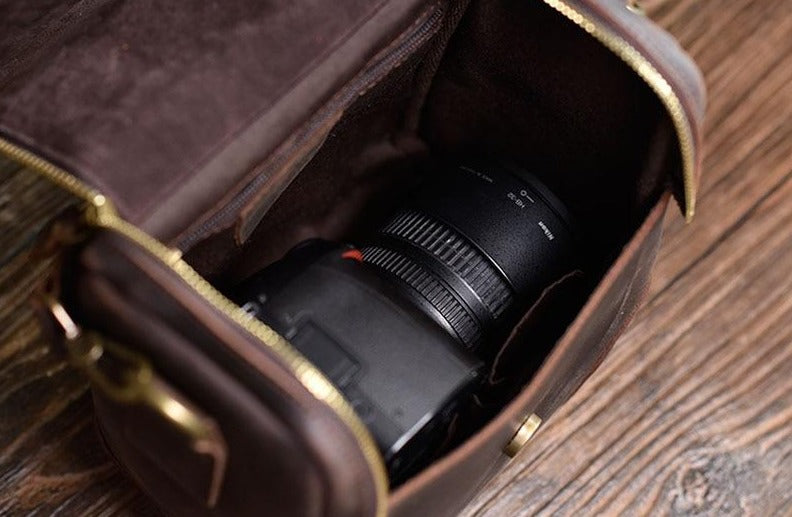 The Calista | Small Leather Camera Bag - Leather Camera Lens Case-thumbmail-1