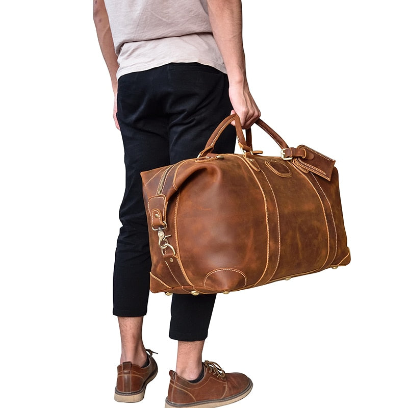 The Eira Duffle Bag | Vintage Leather Weekender-thumbmail-2