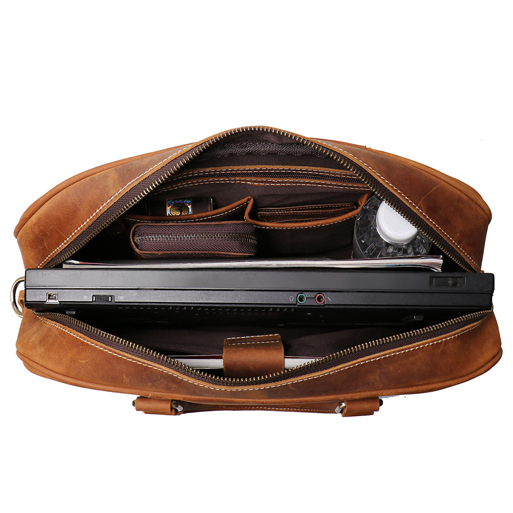 The Bjorn Leather Laptop Bag | Vintage Leather Briefcase-thumbmail-1