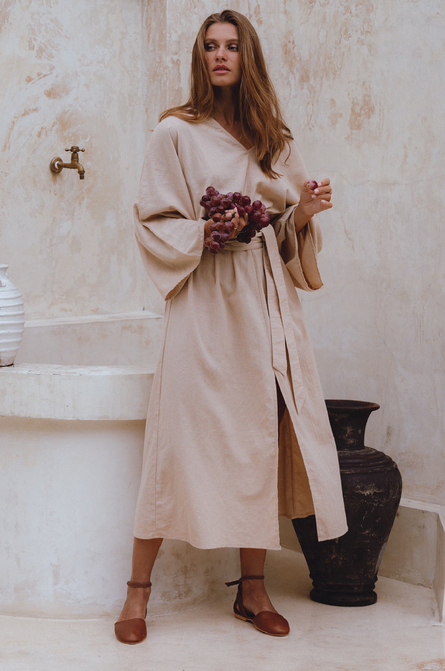 Hana Linen Kimono Dress-thumbmail-3