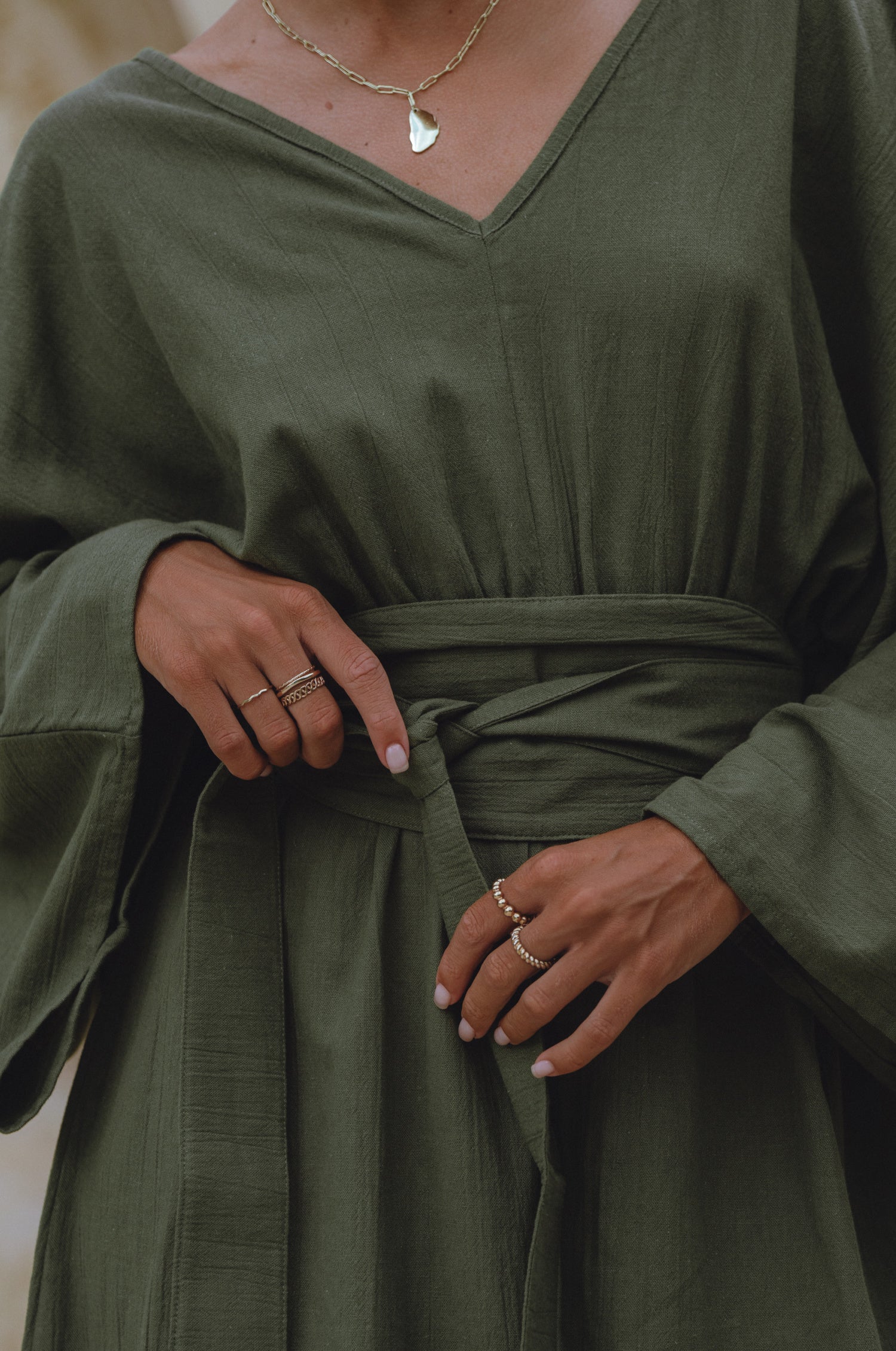 Hana Linen Kimono Dress-thumbmail-5