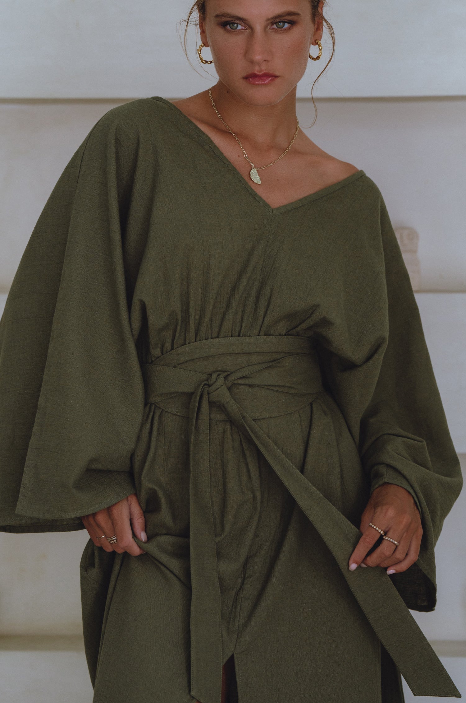 Hana Linen Kimono Dress-thumbmail-9