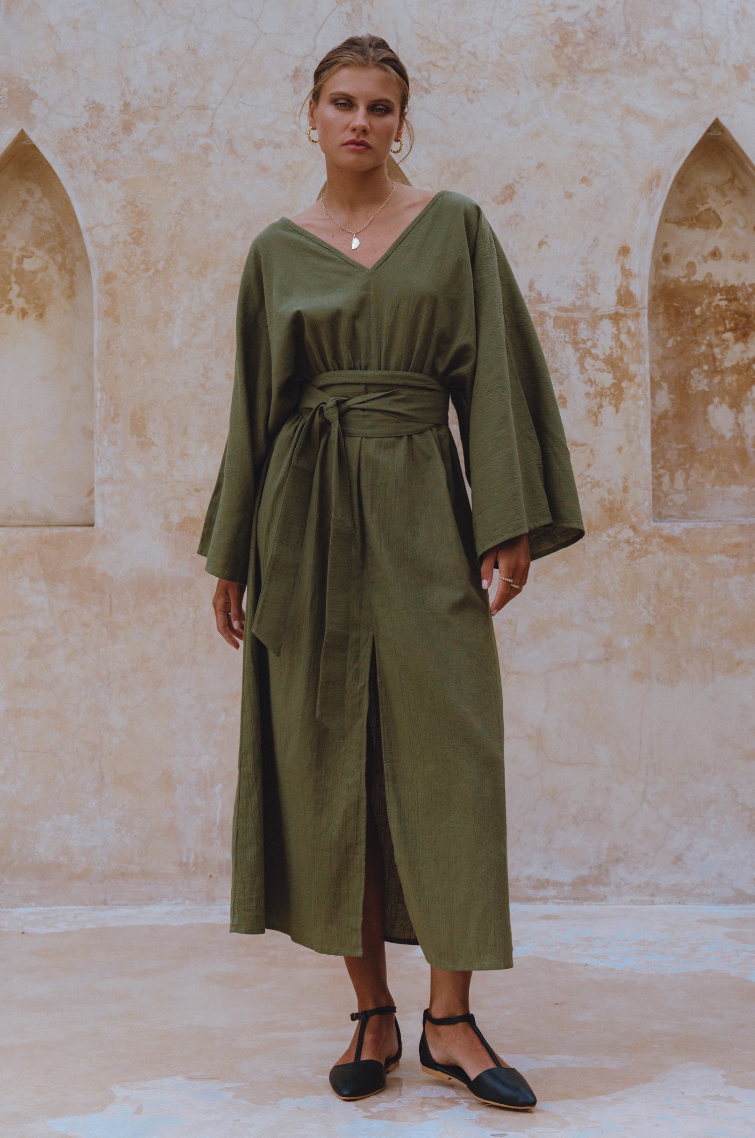 Hana Linen Kimono Dress-thumbmail-3