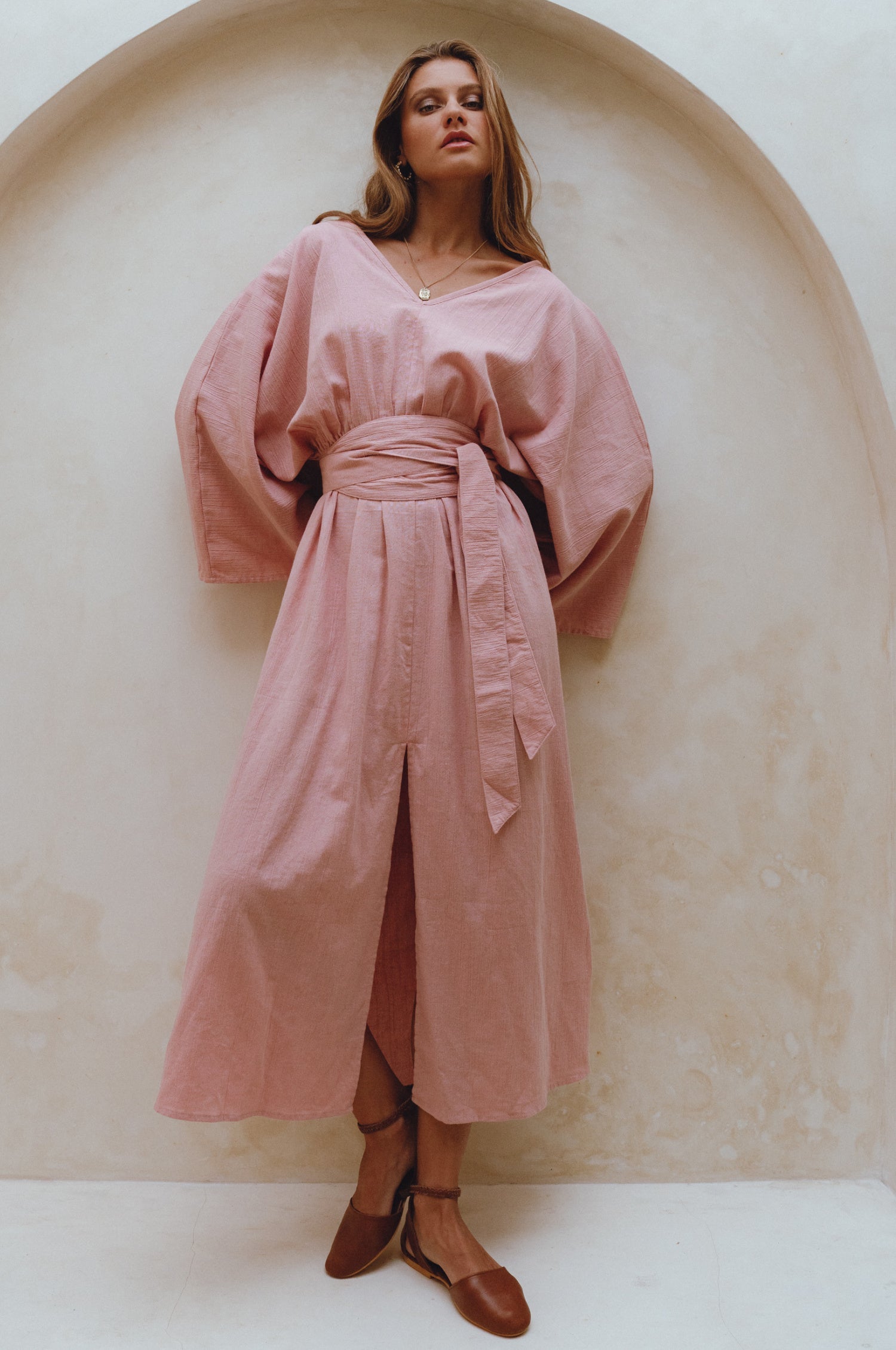 Hana Linen Kimono Dress-thumbmail-7