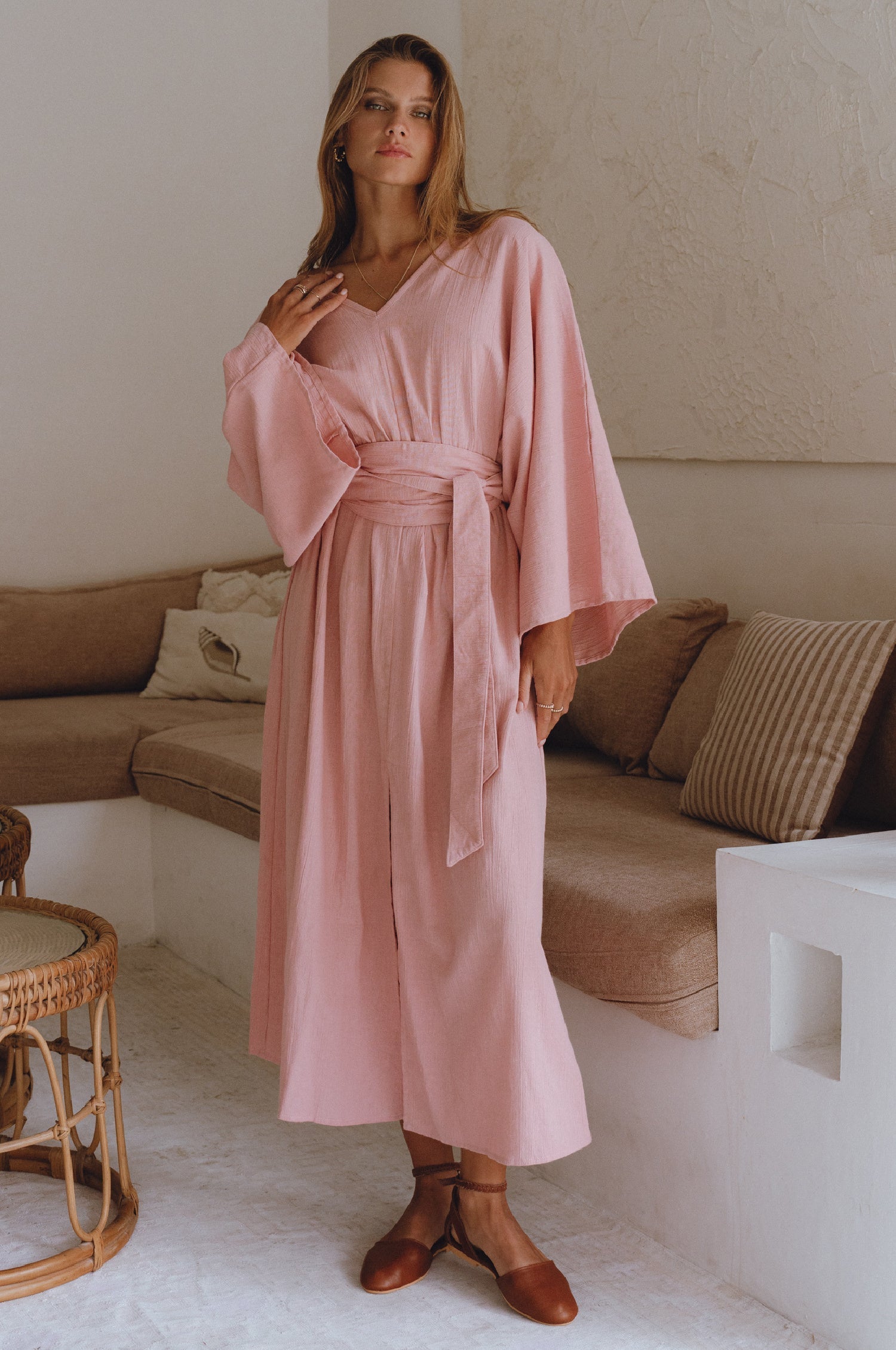 Hana Linen Kimono Dress-thumbmail-1