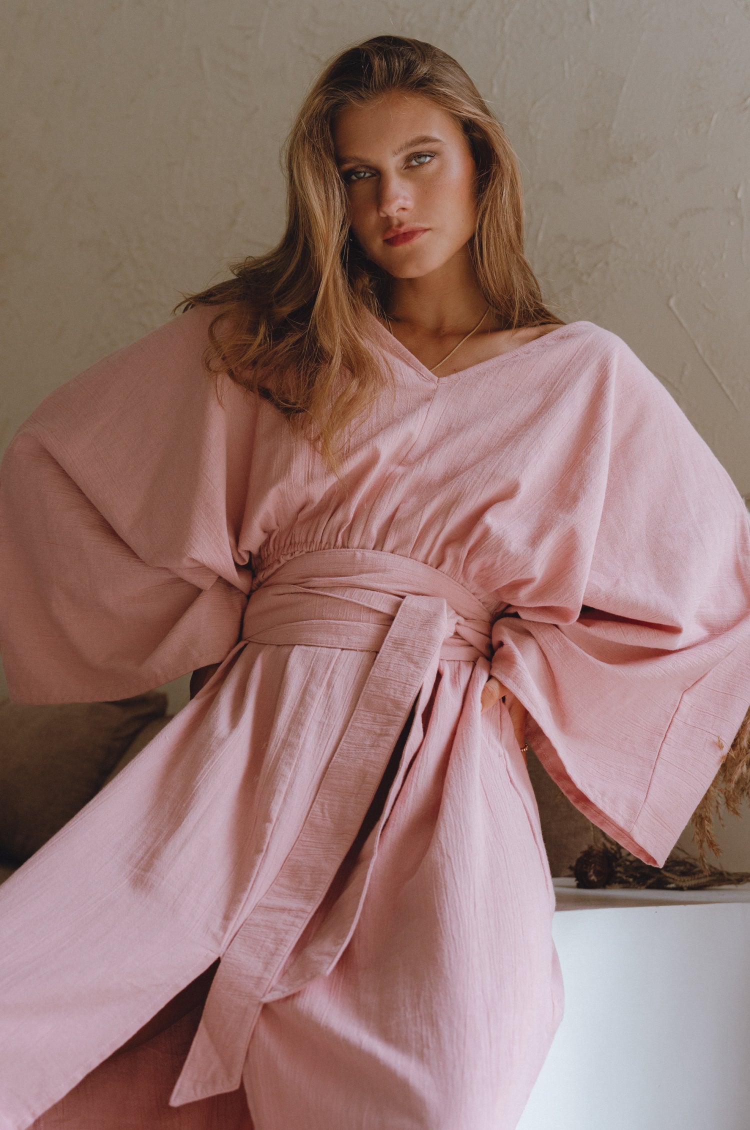 Hana Linen Kimono Dress-thumbmail-1