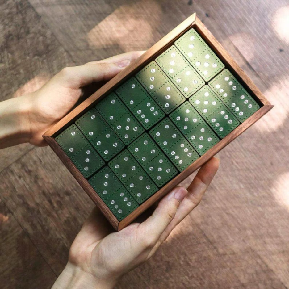 Handcrafted Leather Domino Set-thumbmail-2