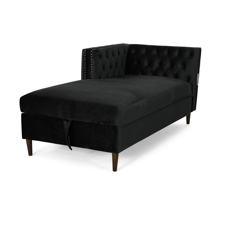 Tufted Velvet Sectional Storage Sofa With Chaise Lounge-thumbmail-9