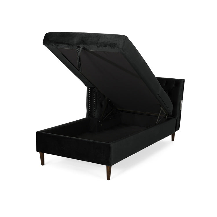 Tufted Velvet Sectional Storage Sofa With Chaise Lounge-thumbmail-4