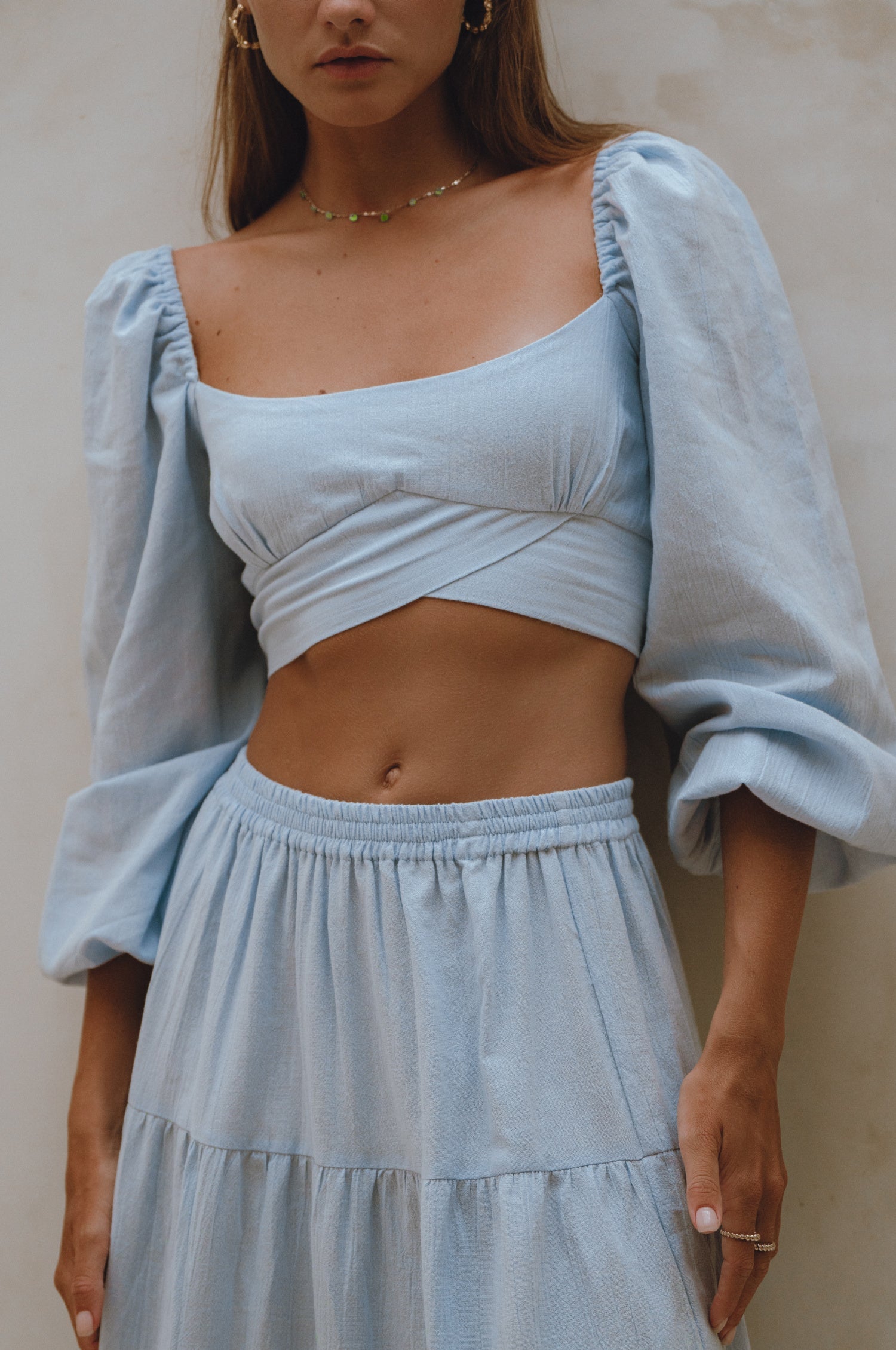 Helsa Long Sleeve Linen Top-thumbmail-6