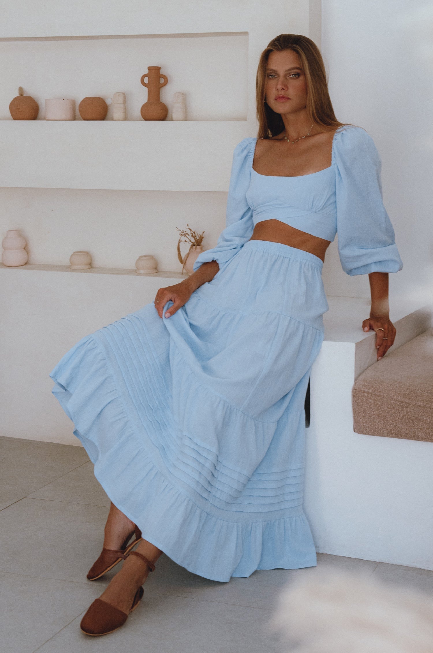 Helsa Long Sleeve Linen Top-thumbmail-10