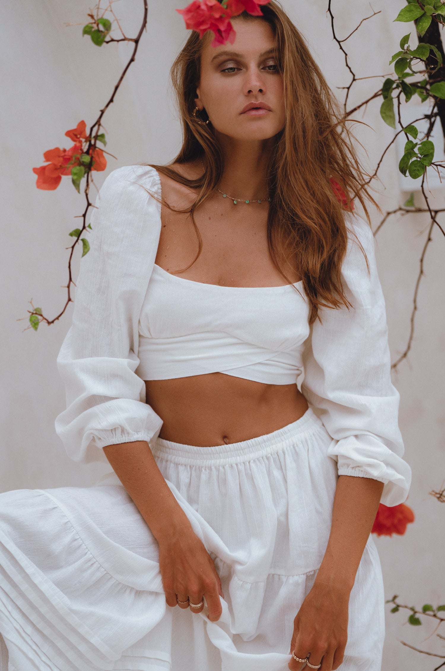 Helsa Long Sleeve Linen Top-thumbmail-6