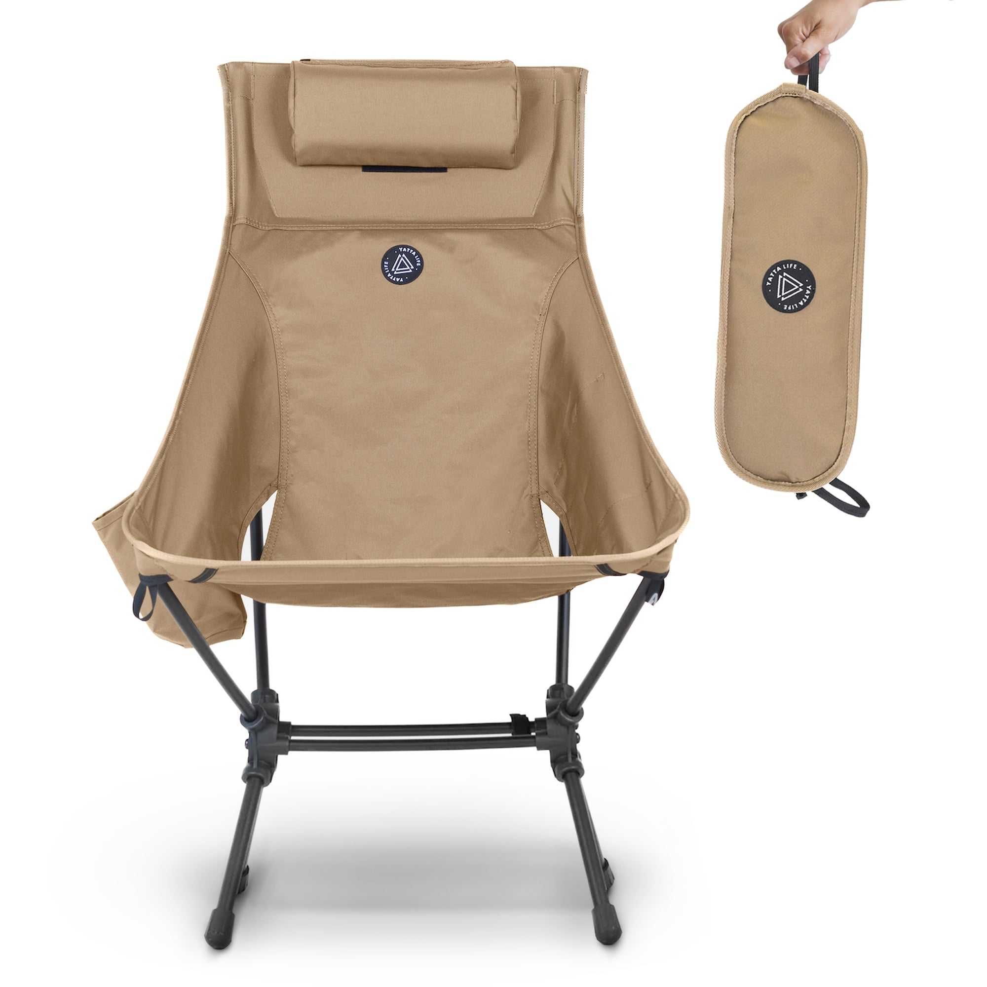High Back Ultralight Folding Camping Chairs With Storage Pouches-thumbmail-1