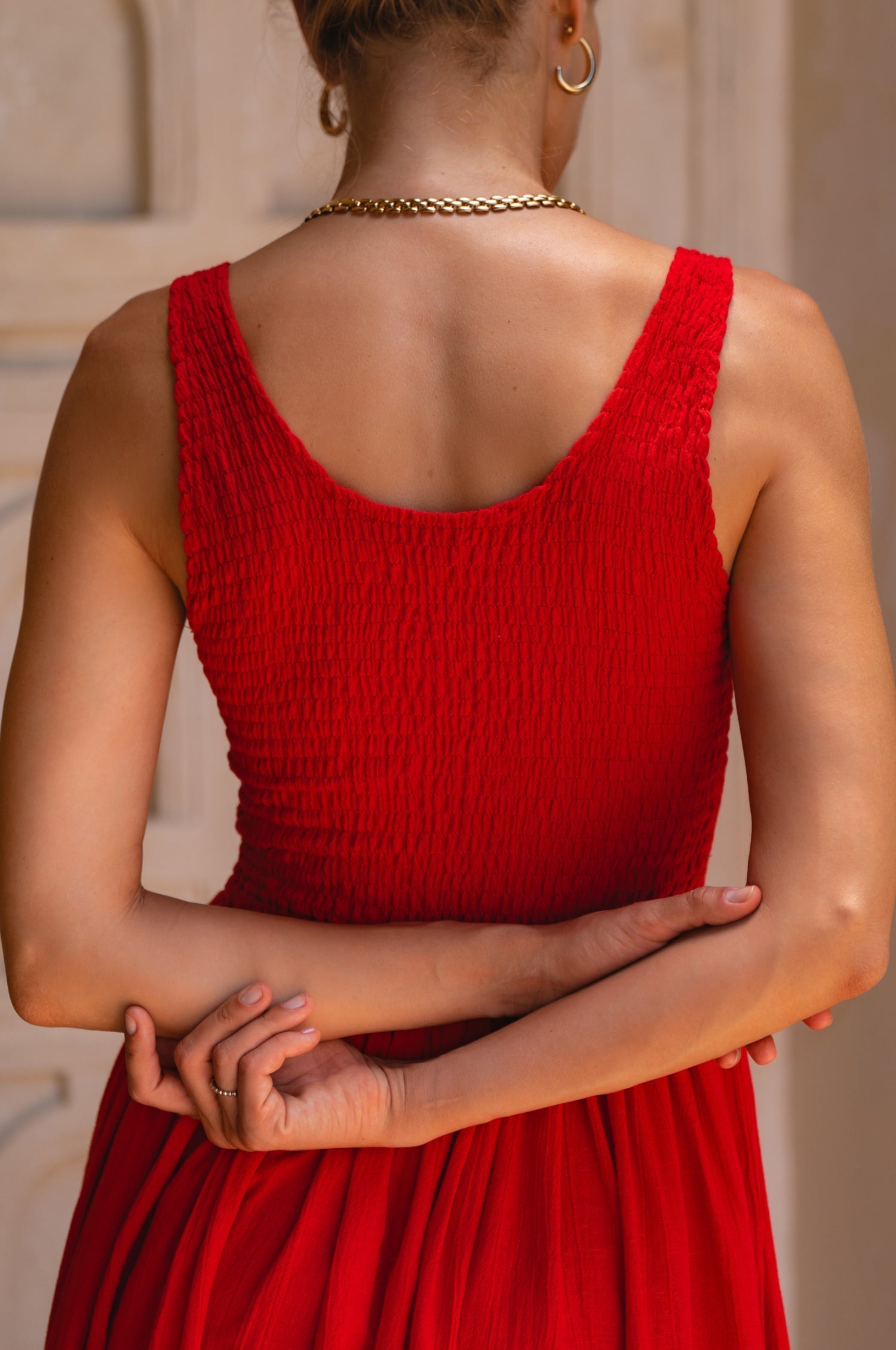 Indira Smocked Midi Dress-thumbmail-2