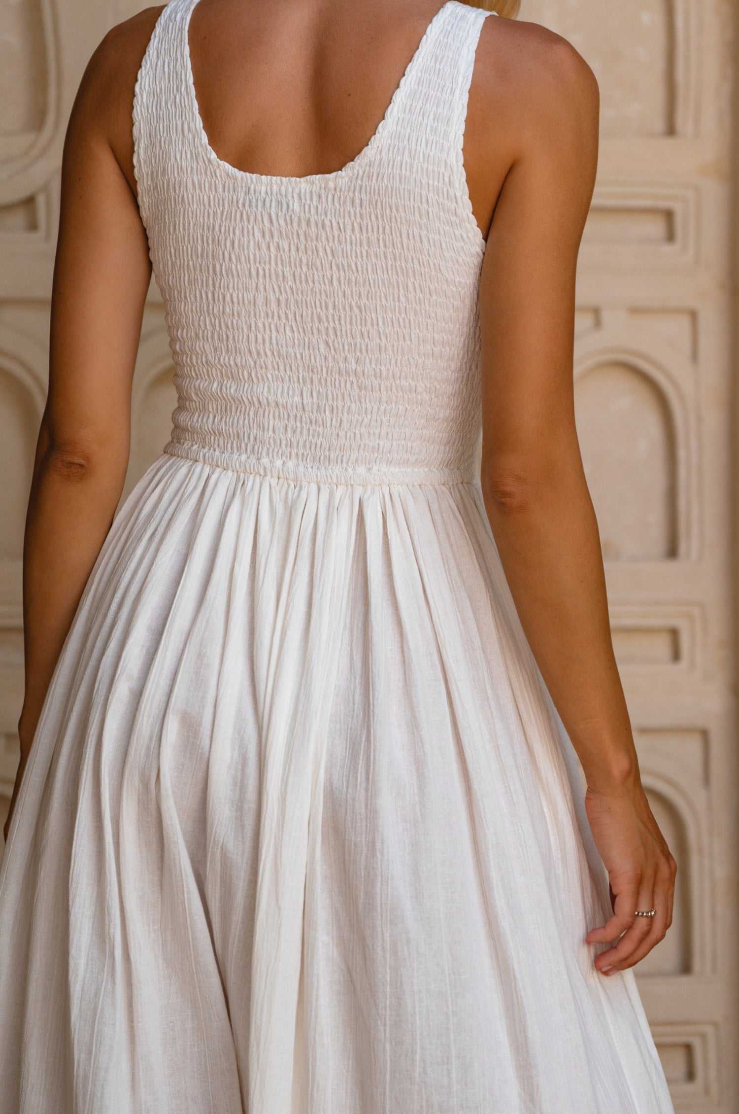 Indira Smocked Midi Dress-thumbmail-1