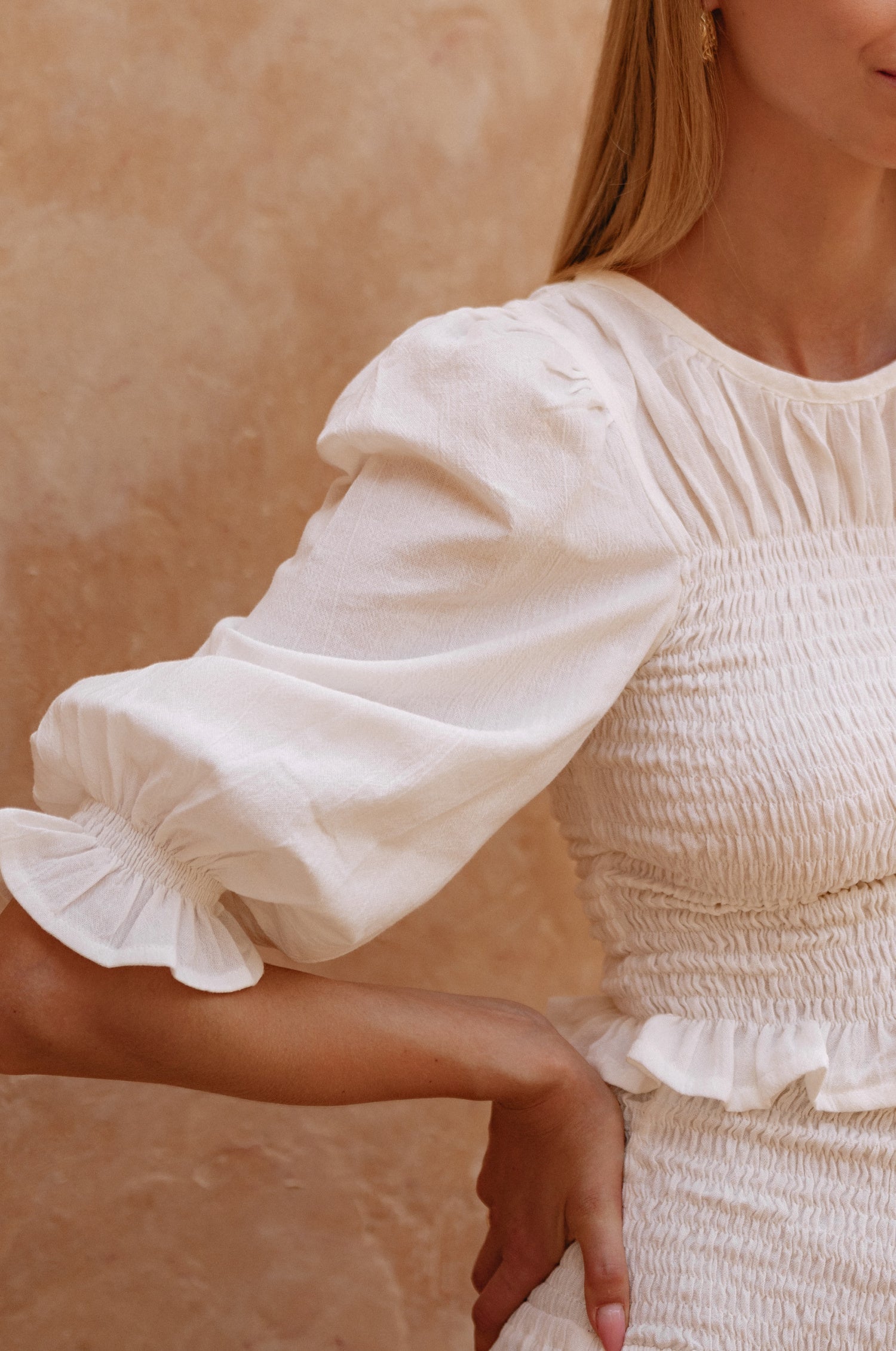 Jaffa Smocked Linen Top-thumbmail-5