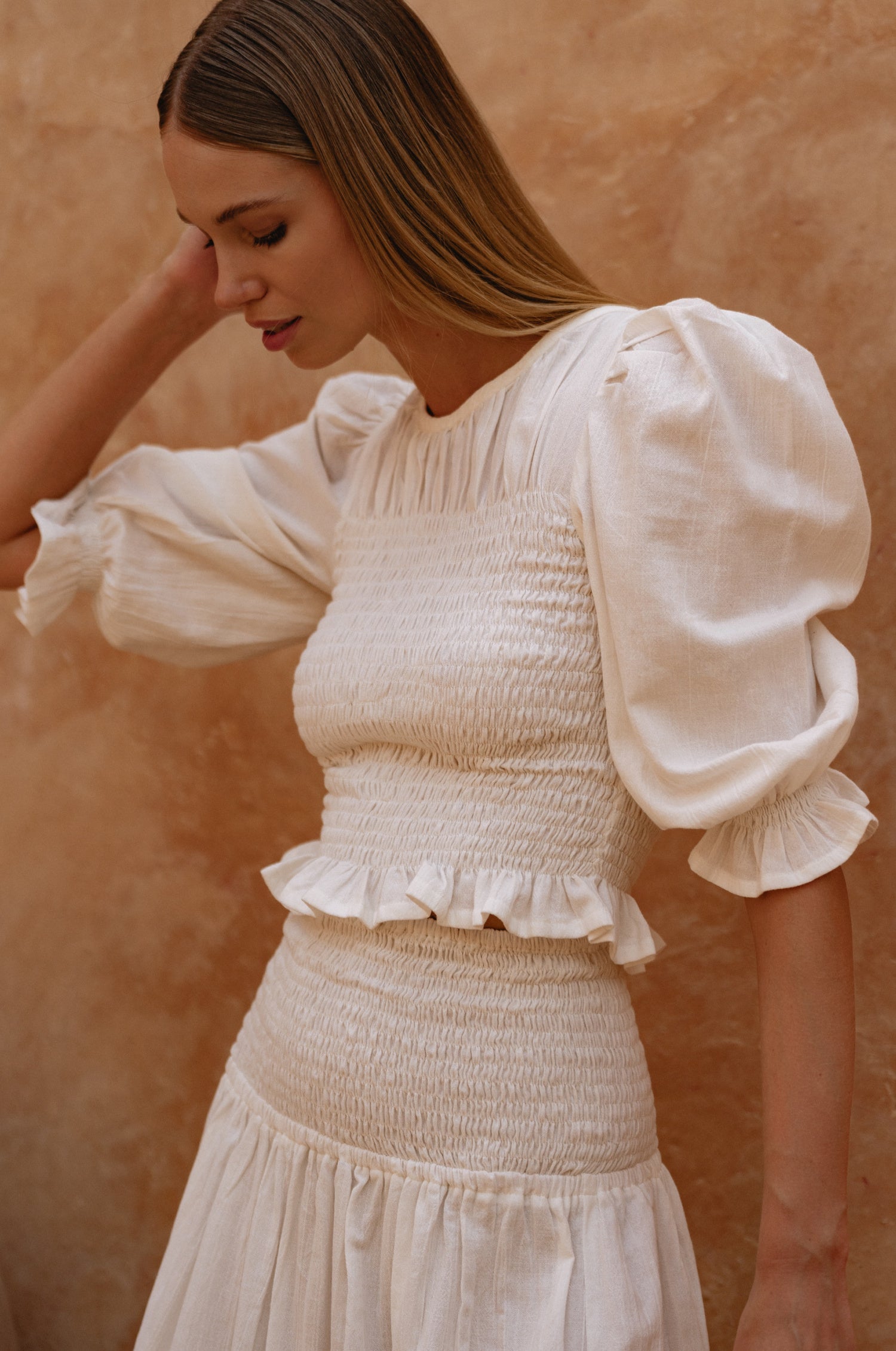 Jaffa Smocked Linen Top-thumbmail-9
