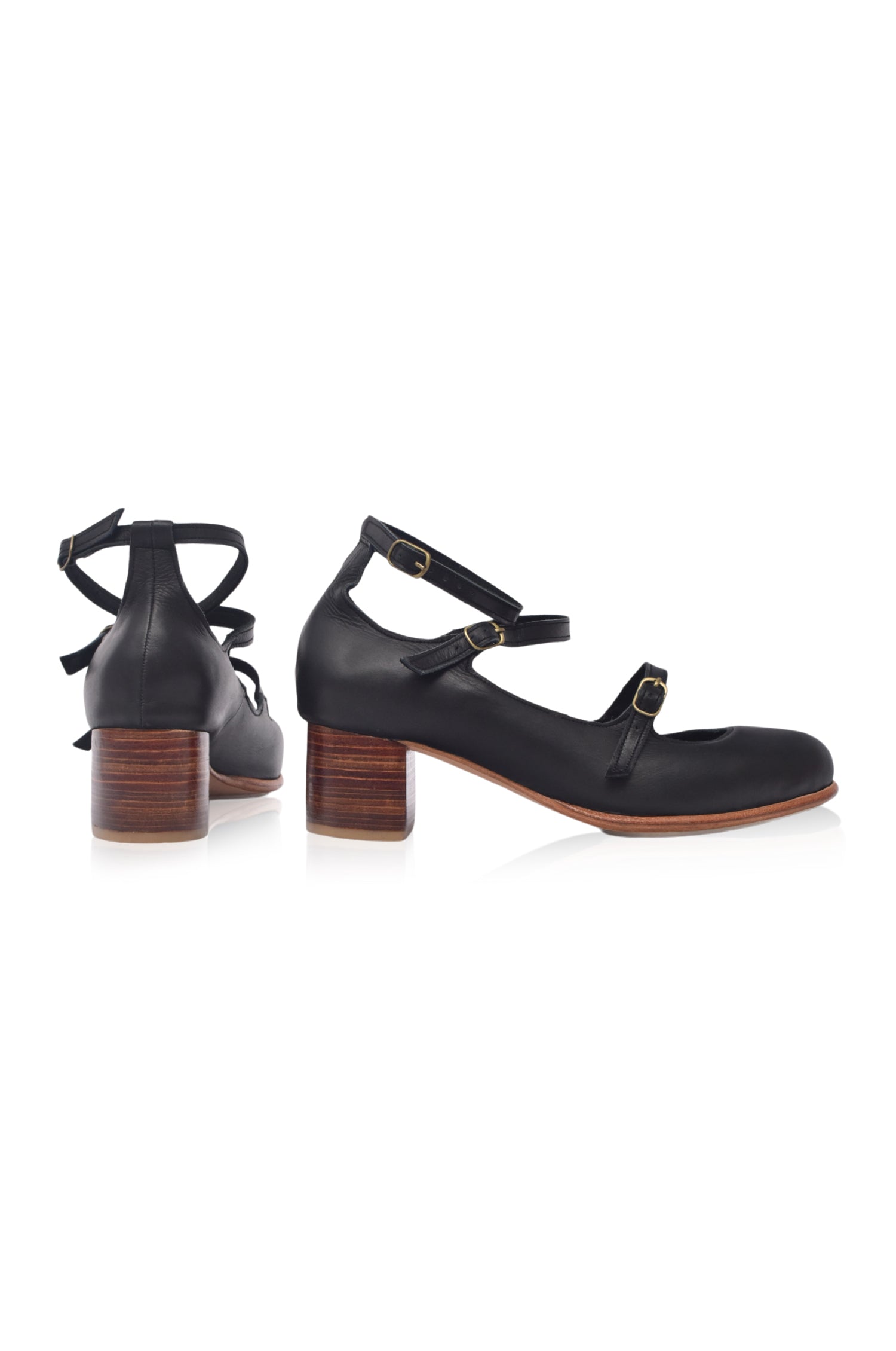 Jardin Block Heel Leather Pumps-thumbmail-2