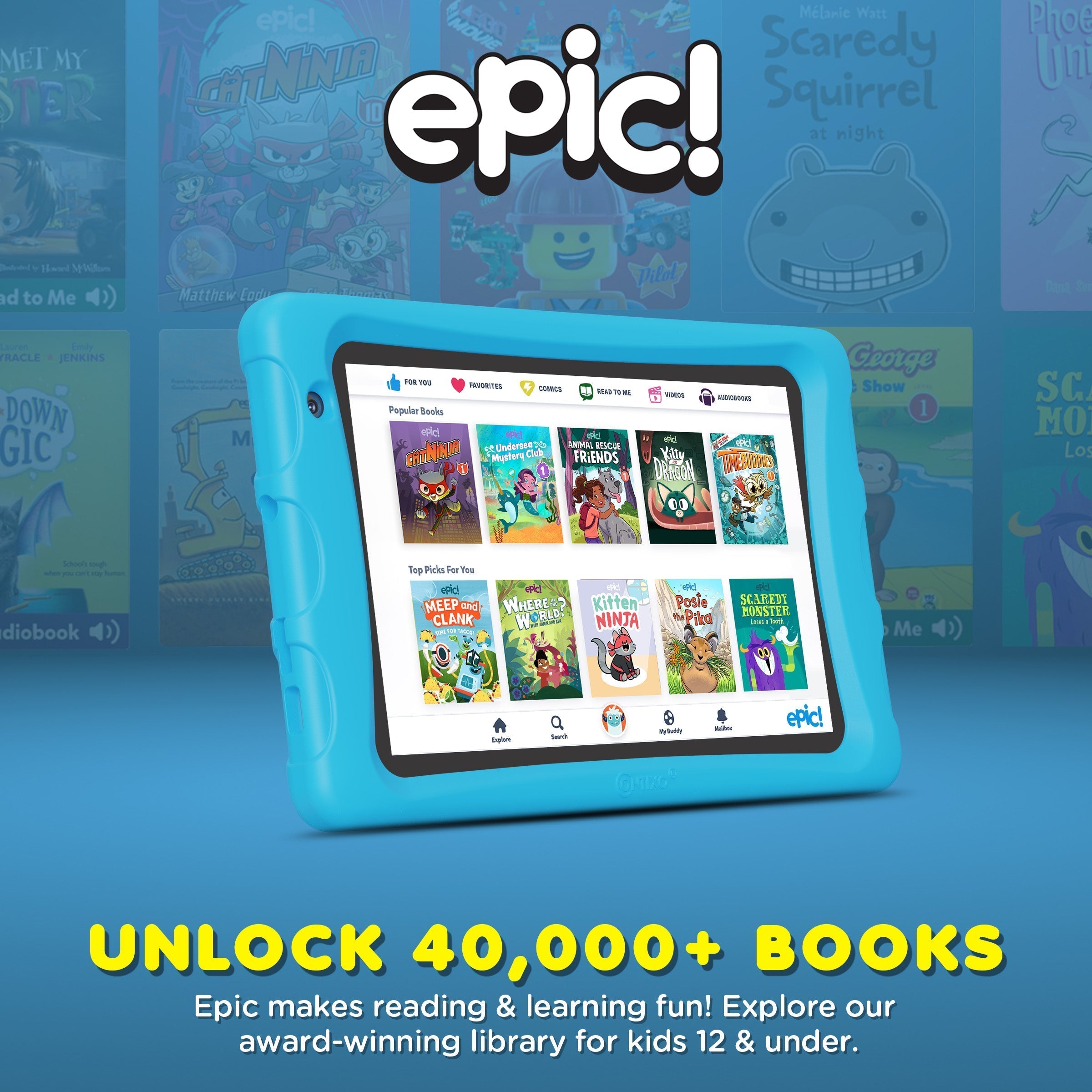 Contixo K80A - 8" Kids Tablet, 2025 Model, 80 FREE Disney EBooks, Educational Android Tablet for Ages 3-12, 32GB, Kid-Proof Case With Kickstand, Android 13-thumbmail-5