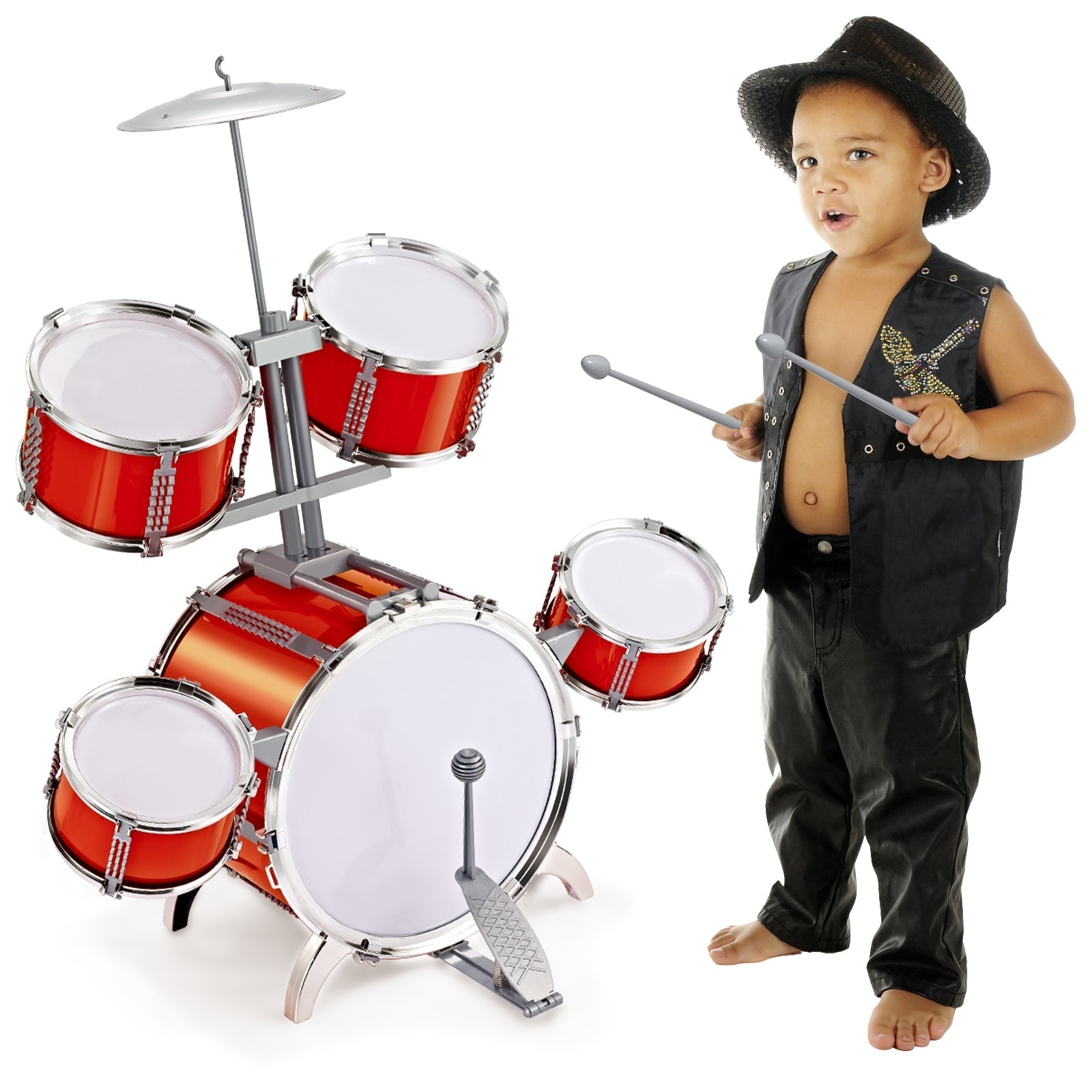 Contixo Kids Drum Set - Jazz Musical Instrument Toy for Ages 3-7-thumbmail-5