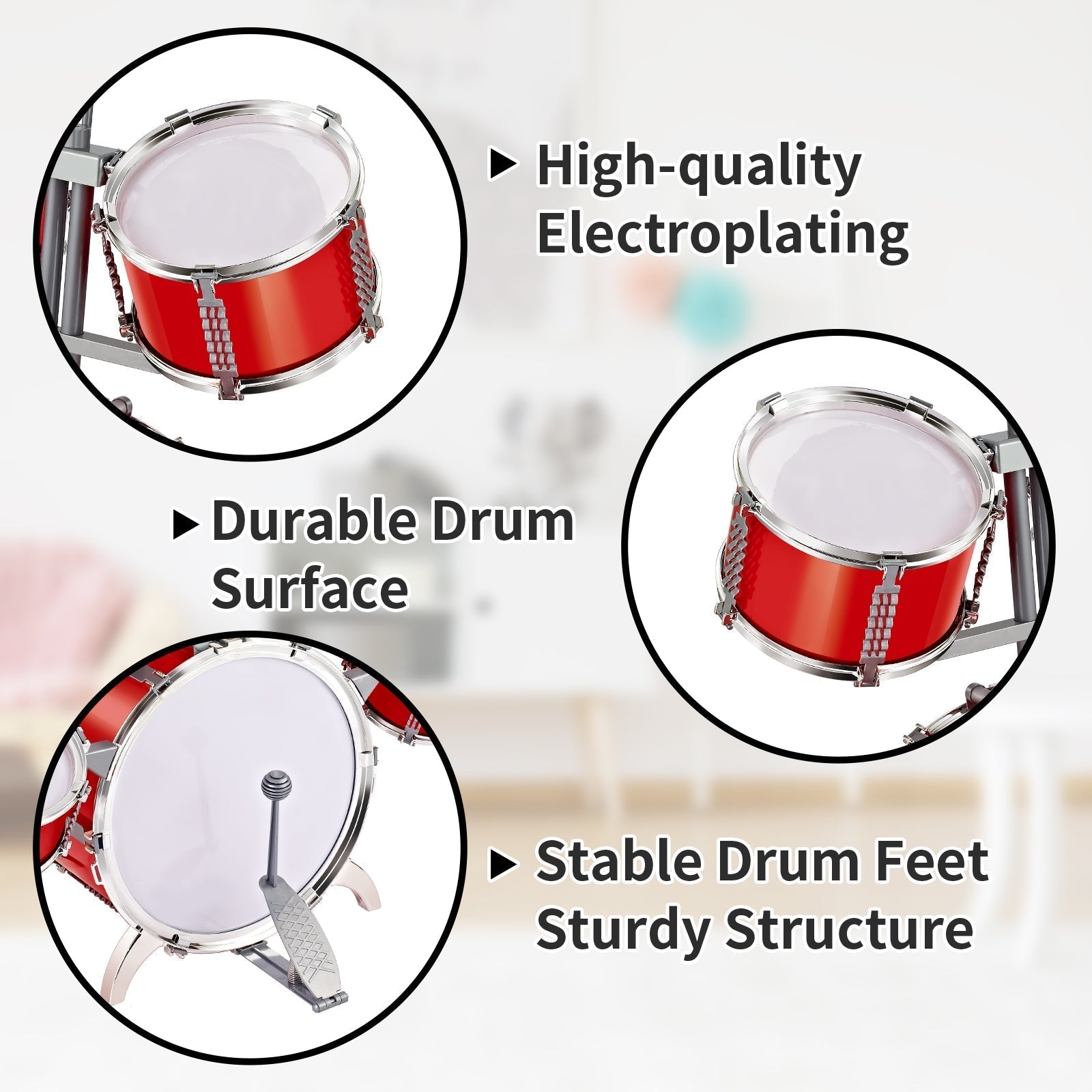 Contixo Kids Drum Set - Jazz Musical Instrument Toy for Ages 3-7-thumbmail-6