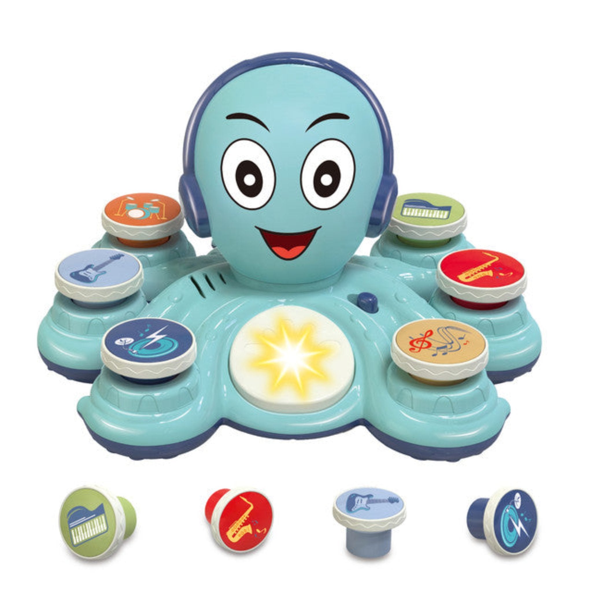 Contixo Baby Piano Toy - Octopus Musical Toy With 6 Keyboards, Ages 6-24 Months, Blue-thumbmail-2