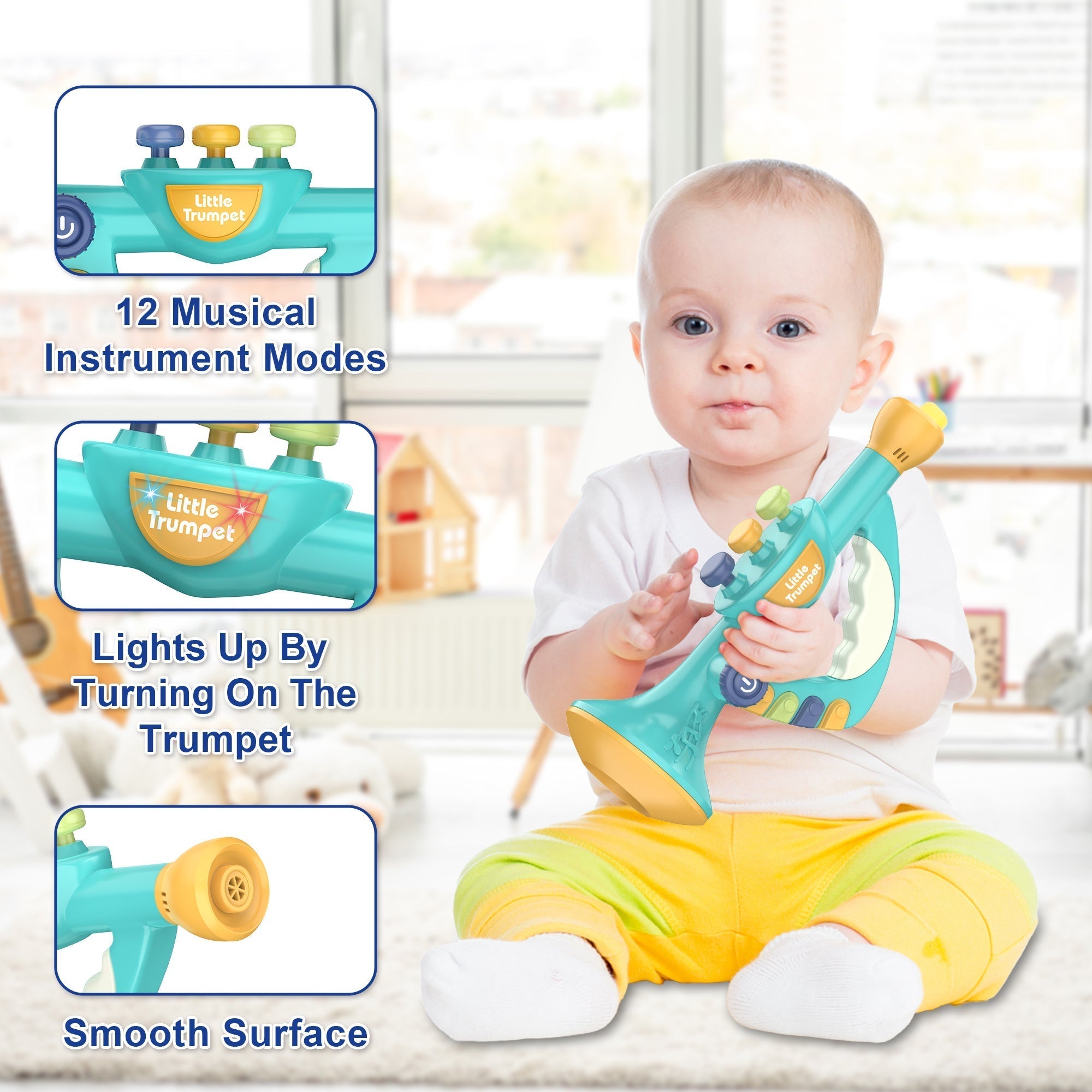 Contixo KT2 Little Trumpet Toy - Music Preschool Educational Ages 18 Months+-thumbmail-4