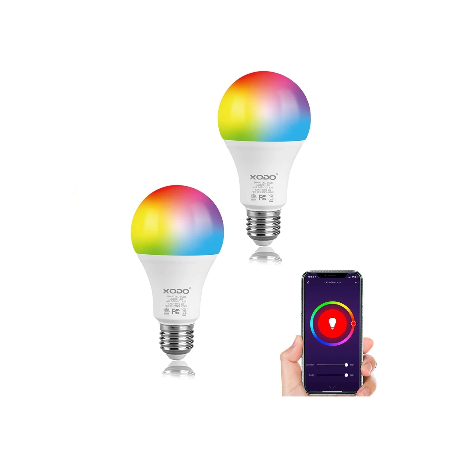 XODO LB3 Smart Light Bulbs - Color Changing LED Wi-Fi Bulbs-thumbmail-1