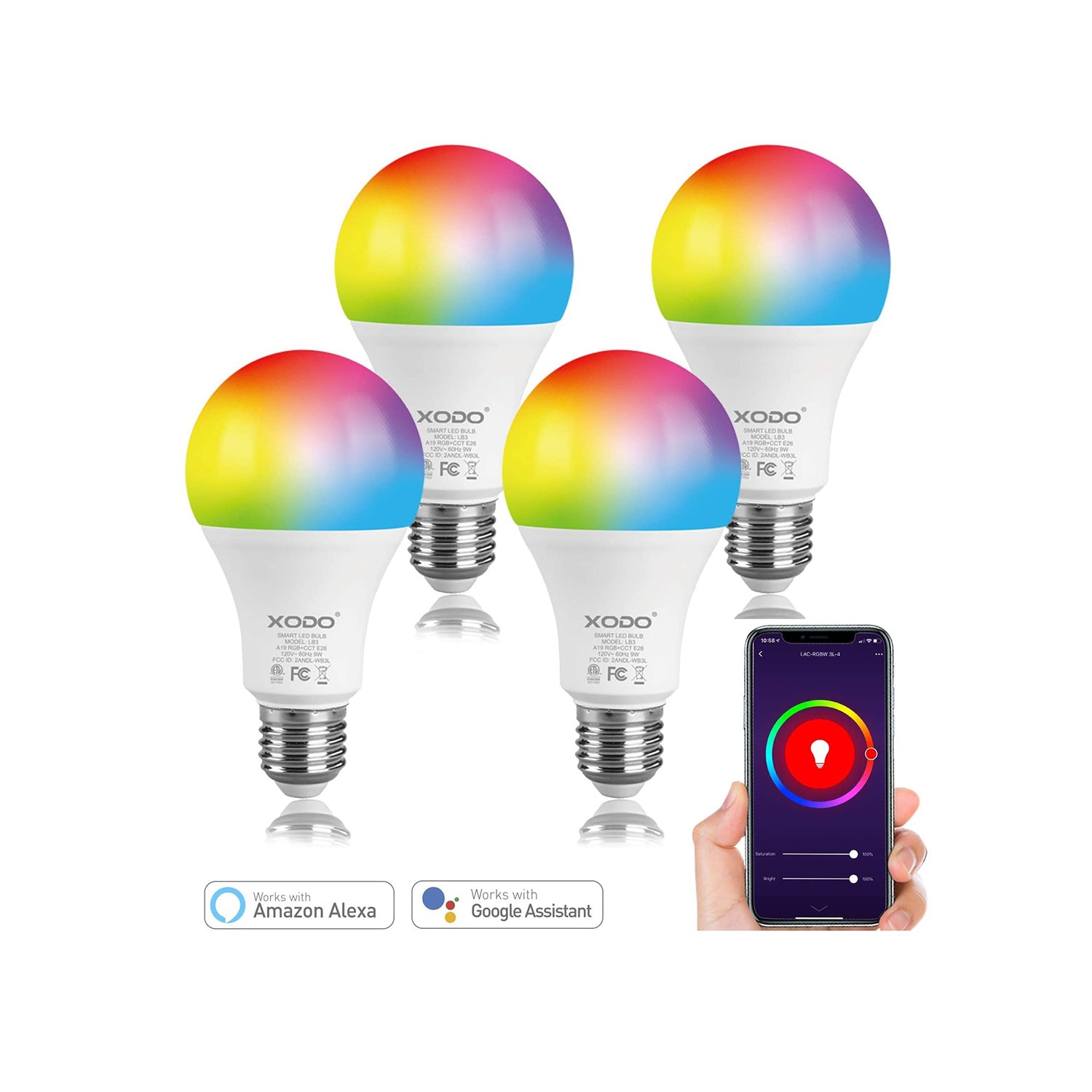 XODO LB3 Smart Light Bulbs - Color Changing LED Wi-Fi Bulbs-thumbmail-2