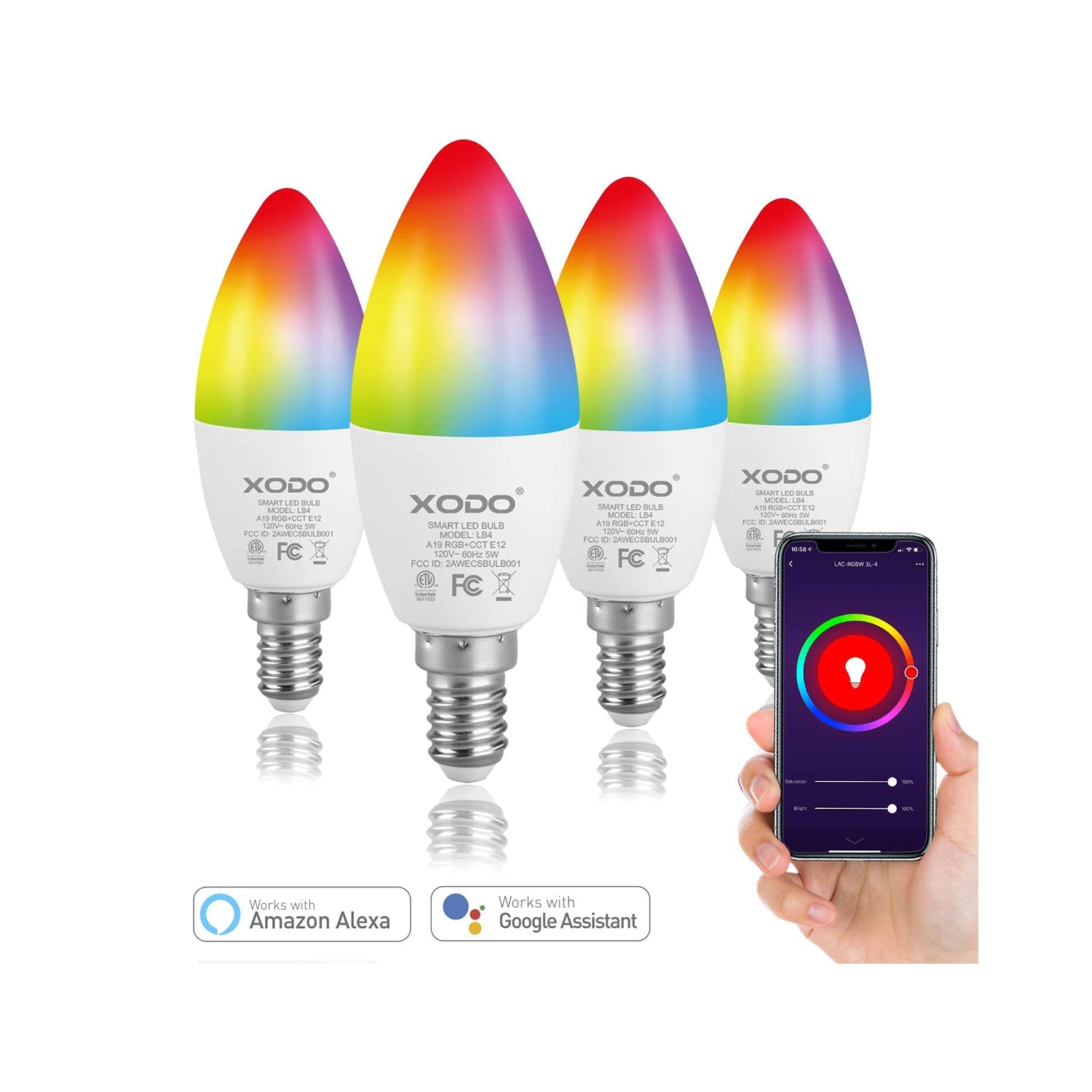 XODO LB4 Smart Light Bulbs - Color Changing LED Wi-Fi Bulbs-thumbmail-2