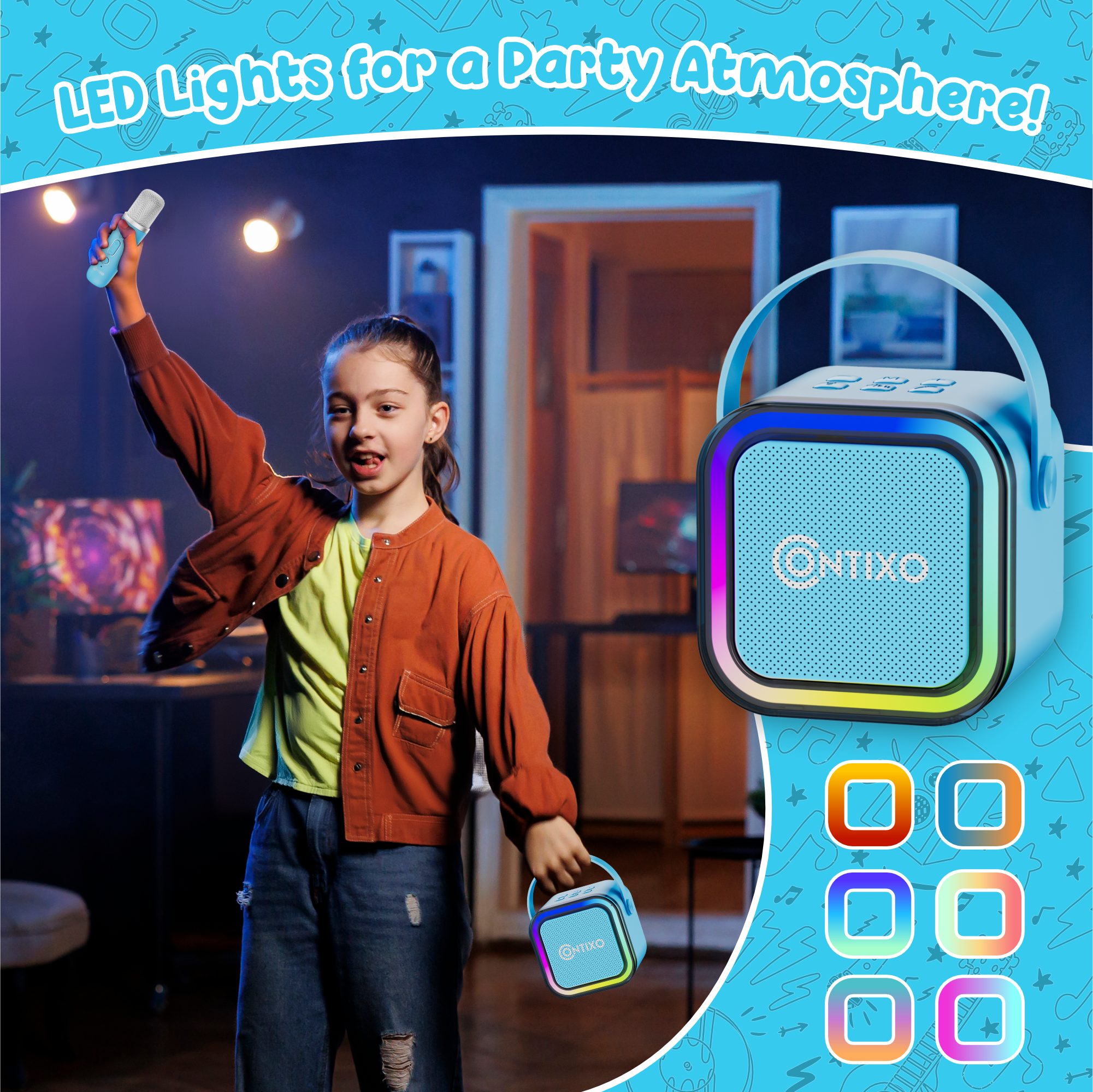 Contixo K102 10" Kids Tablet With Kids Bluetooth Karaoke and Two Microphones-thumbmail-6
